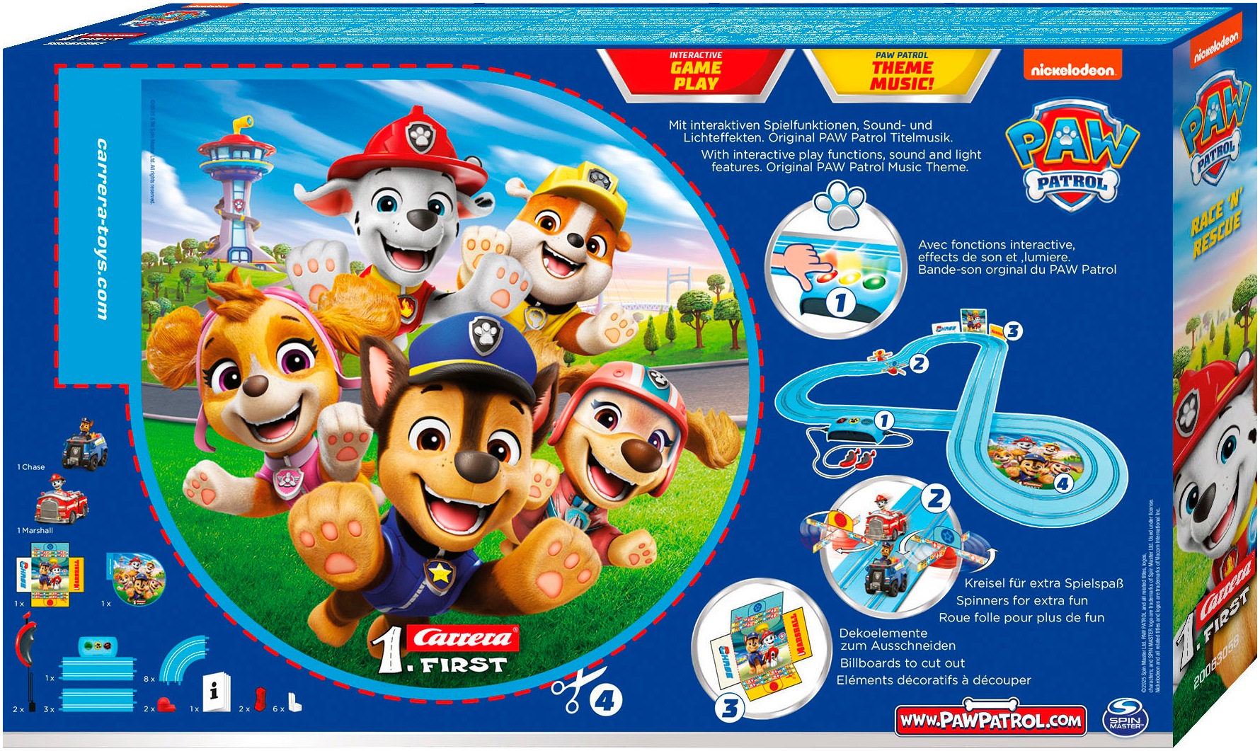 Carrera® Autorennbahn »Carrera First, Paw Patrol - Race N Rescue«