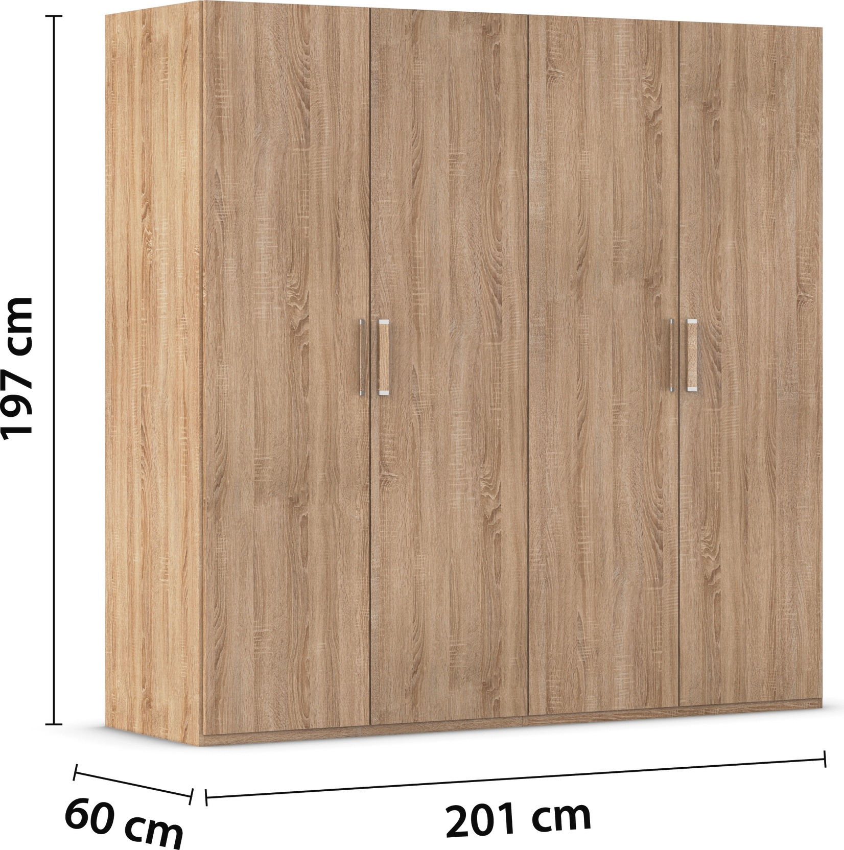 rauch Drehtürenschrank »Kleiderschrank Schrank Garderobe Schlafzimmerschrank EVELYN«, (in 2 Höhen 197 oder 210 cm erhältlich), in elegantem Stil, viel Stauraum 4 Breiten und 2 Höhen MADE IN GERMANY