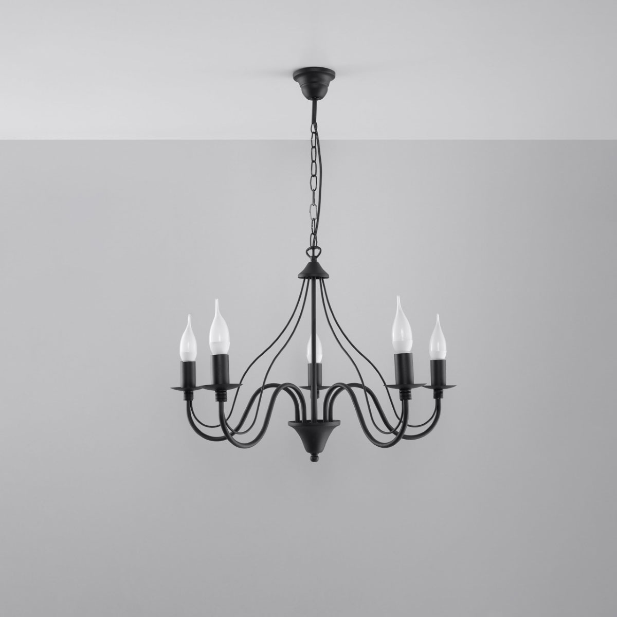SOLLUX lighting Kronleuchter »MINERWA«, 5 flammig, Leuchtmittel E14   ohne günstig online kaufen