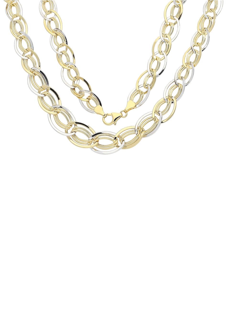 Firetti Goldkette »Schmuck oval, im Online-Shop kaufen bicolor« Geschenk, rhodiniert