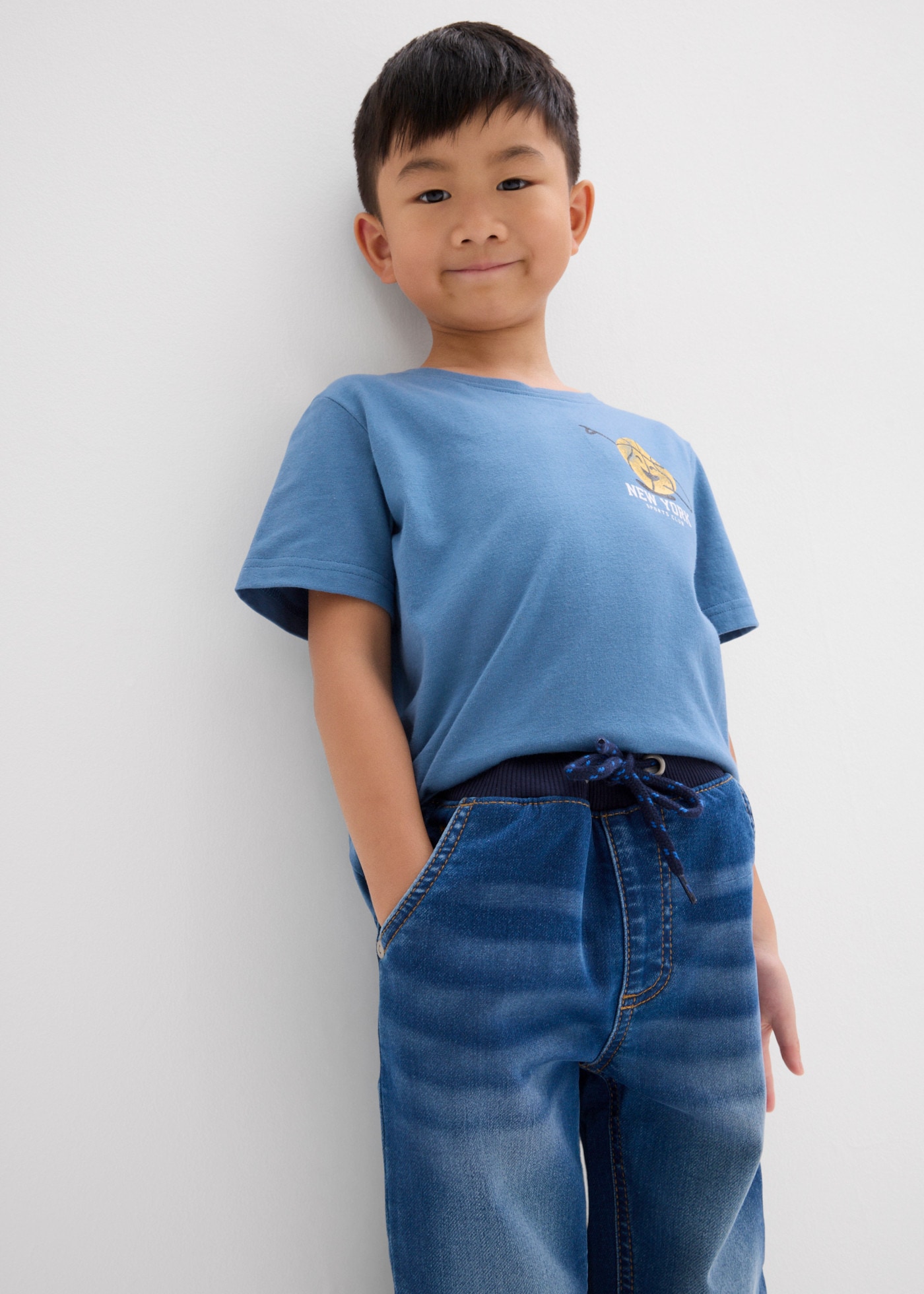 bonprix Regular-fit-Jeans für Jungen, mit elastischem Rippbund