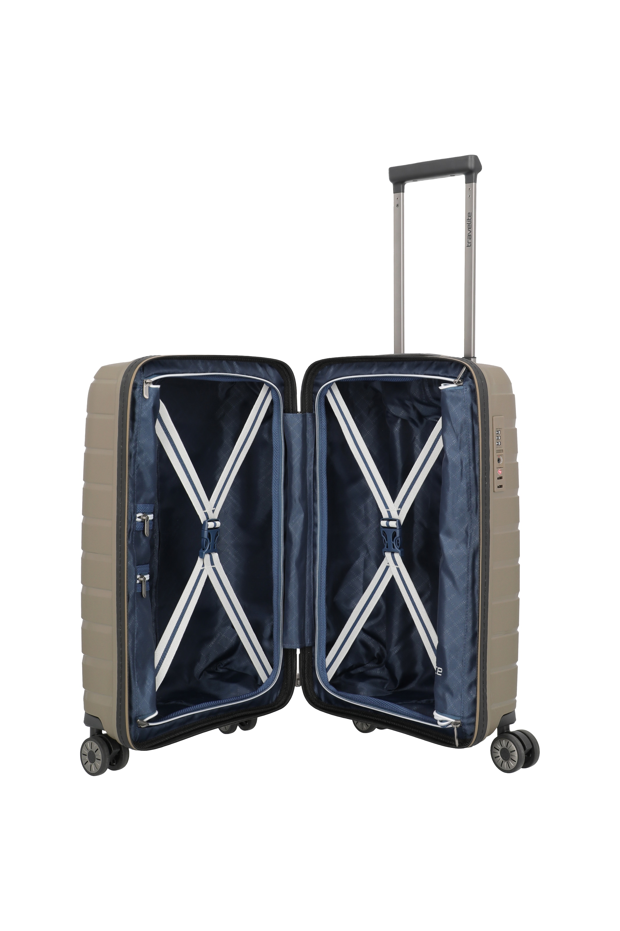 travelite Trolley »AIR BASE Reisekoffer Hartschale« 35 l 4 Rollen kratzresistenter Oberfläche und cleverer Innenaufteilung