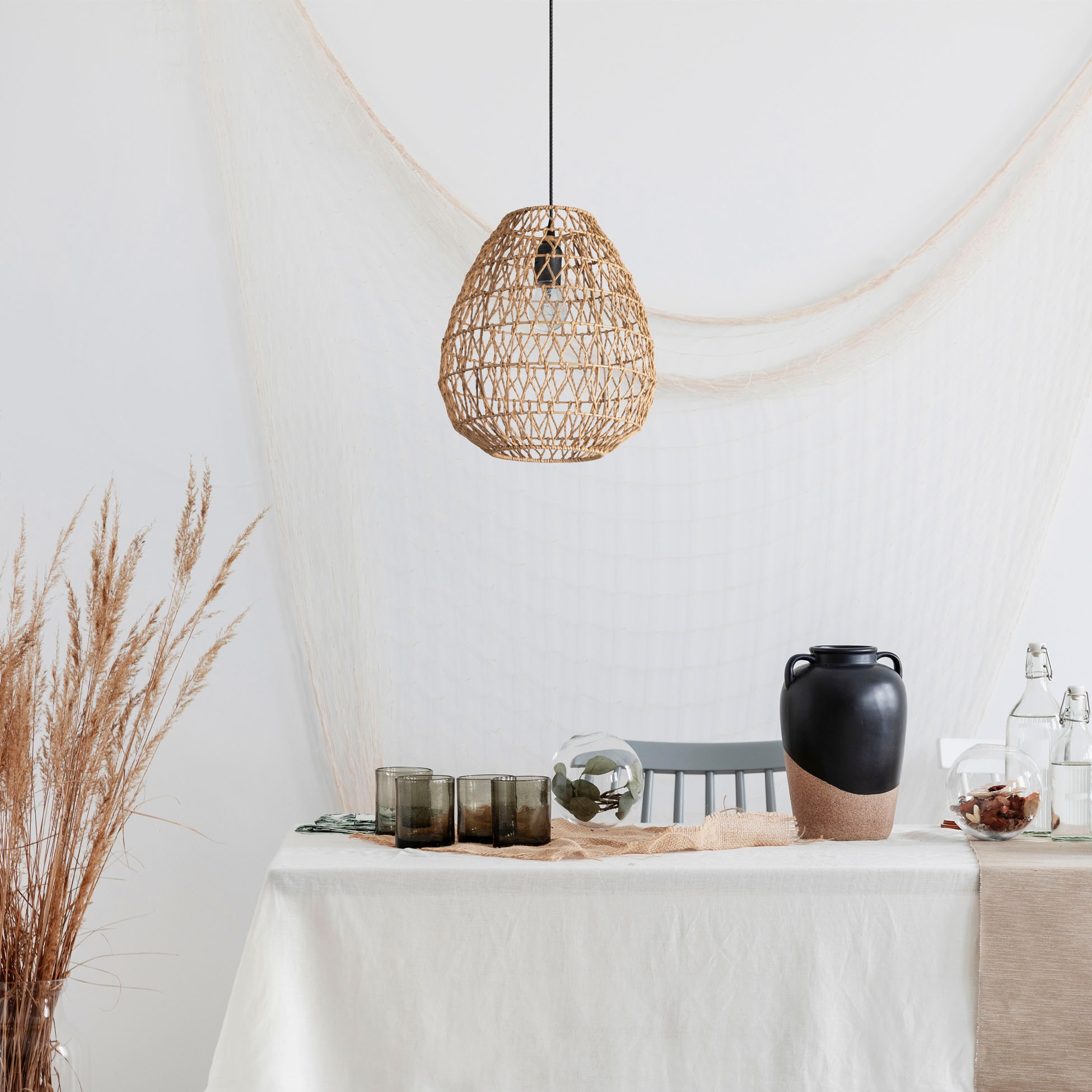 Paco Home Pendelleuchte »KAGEEG«, Leuchtmittel E27   ohne Leuchtmittel, Kor günstig online kaufen