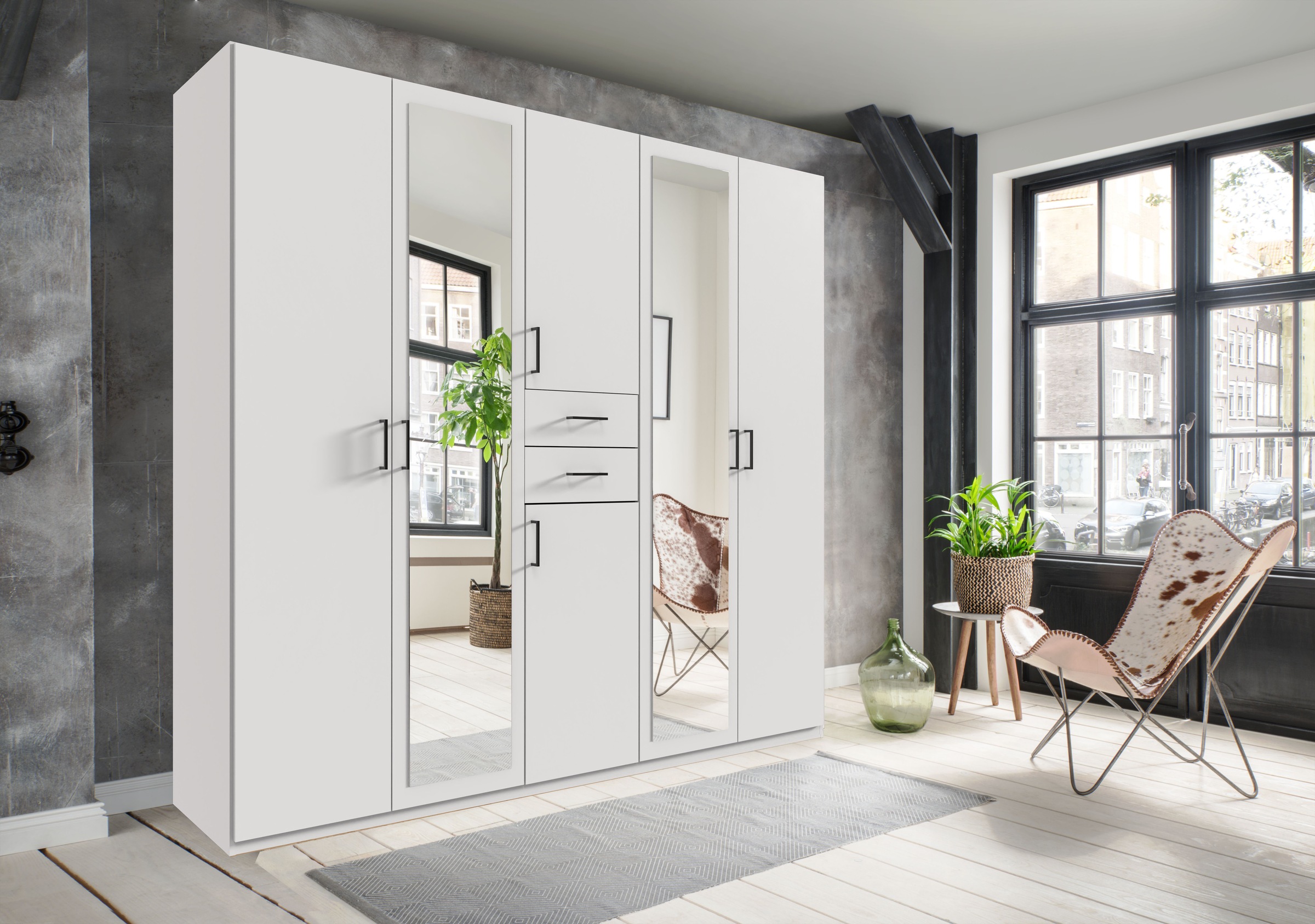 Wimex Kleiderschrank »Diver Drehtürenschrank mit Spiegel, 180, 225 o. 270cm günstig online kaufen