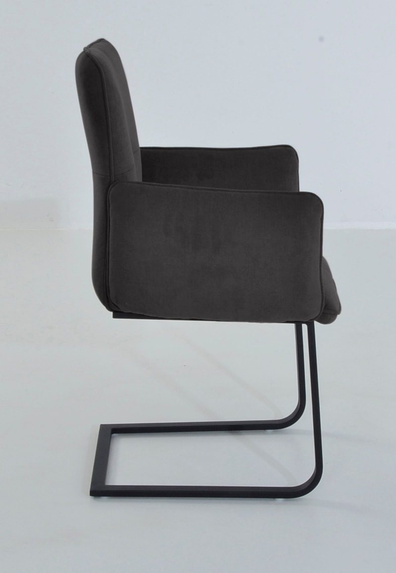 K+W Komfort & Wohnen Freischwinger »6502«, Aqua Clean, Freischwinger mit Armlehnen, Flachstahlkufe in schwarz