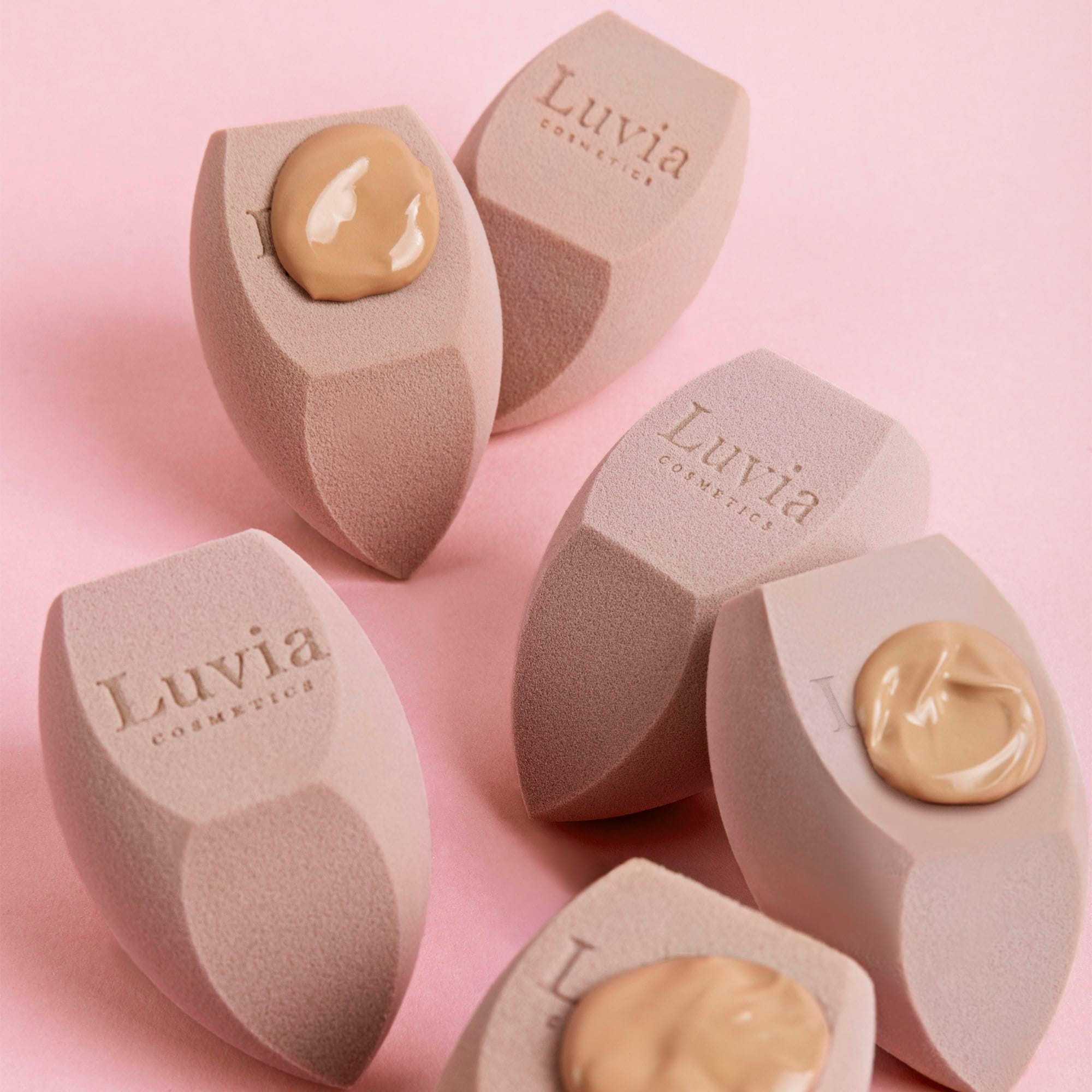 Luvia Cosmetics Make-up Schwamm »Diamond Sponge Candy«, (Set, 2 tlg.), feinporige Oberfläche für natürliches Hautbild