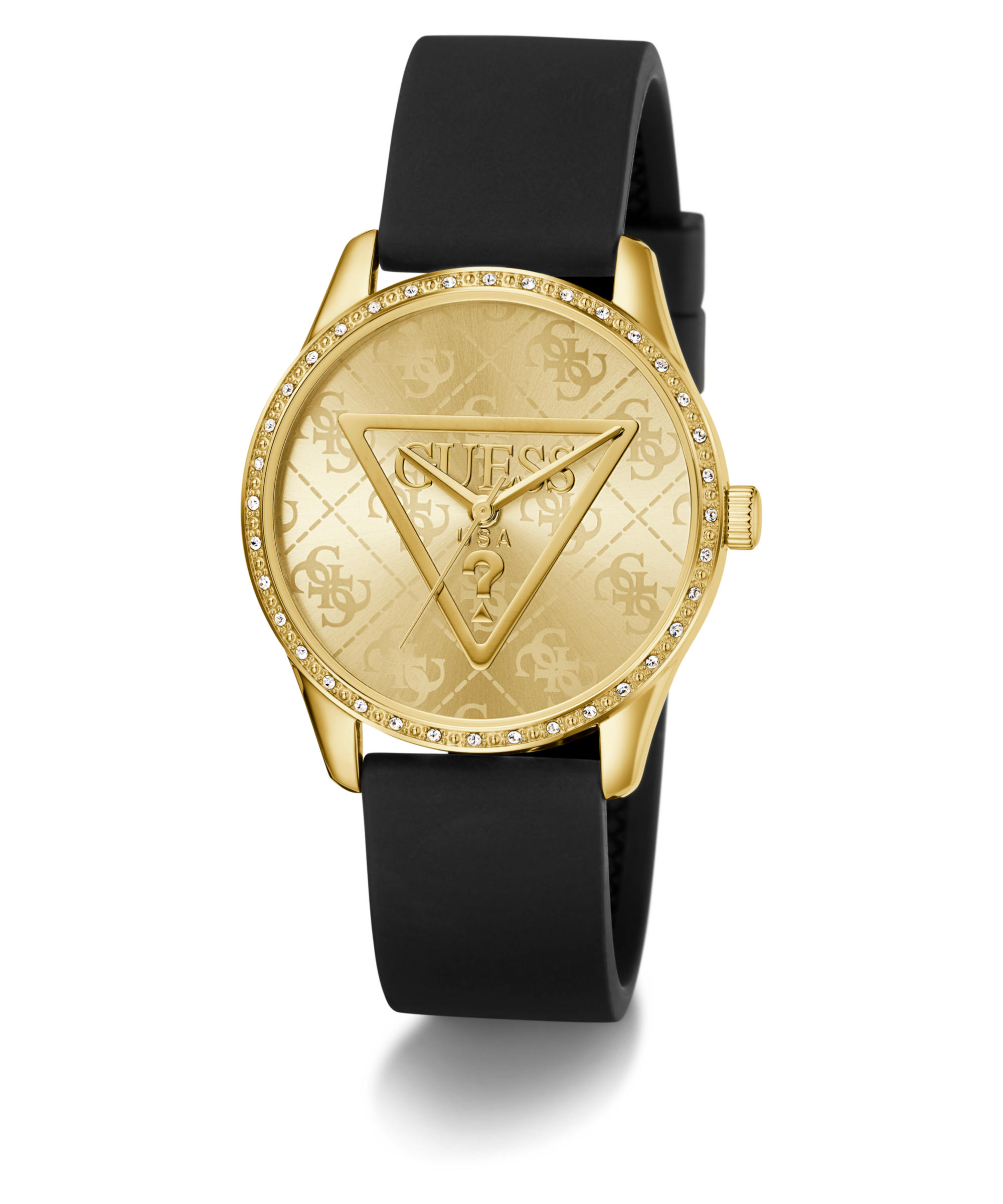 Guess Quarzuhr »ROXY« Armbanduhr, Damenuhr, Silikonarmband, Kristallglas