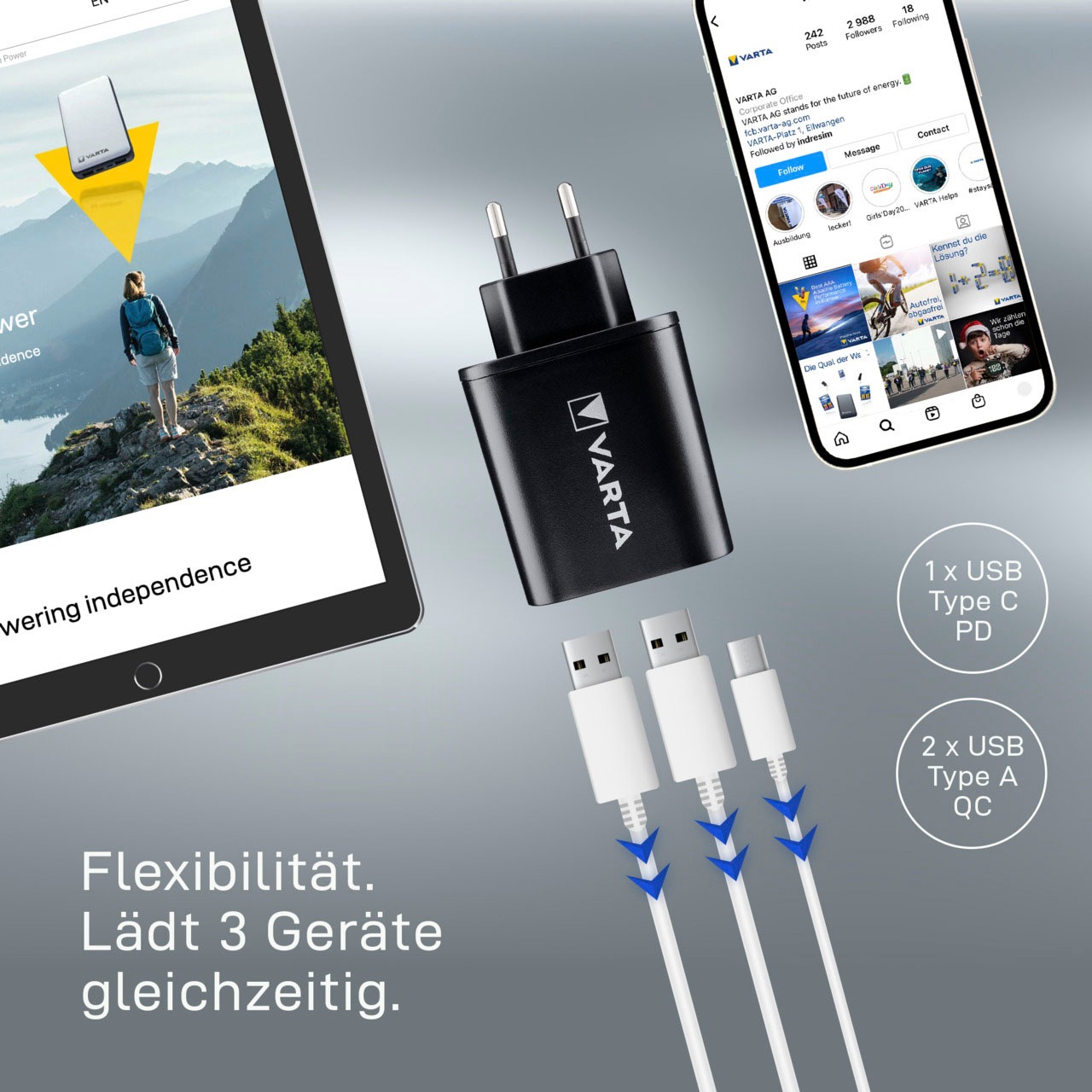 VARTA Smartphone-Ladegerät »Wall Charger«, (1 St.)