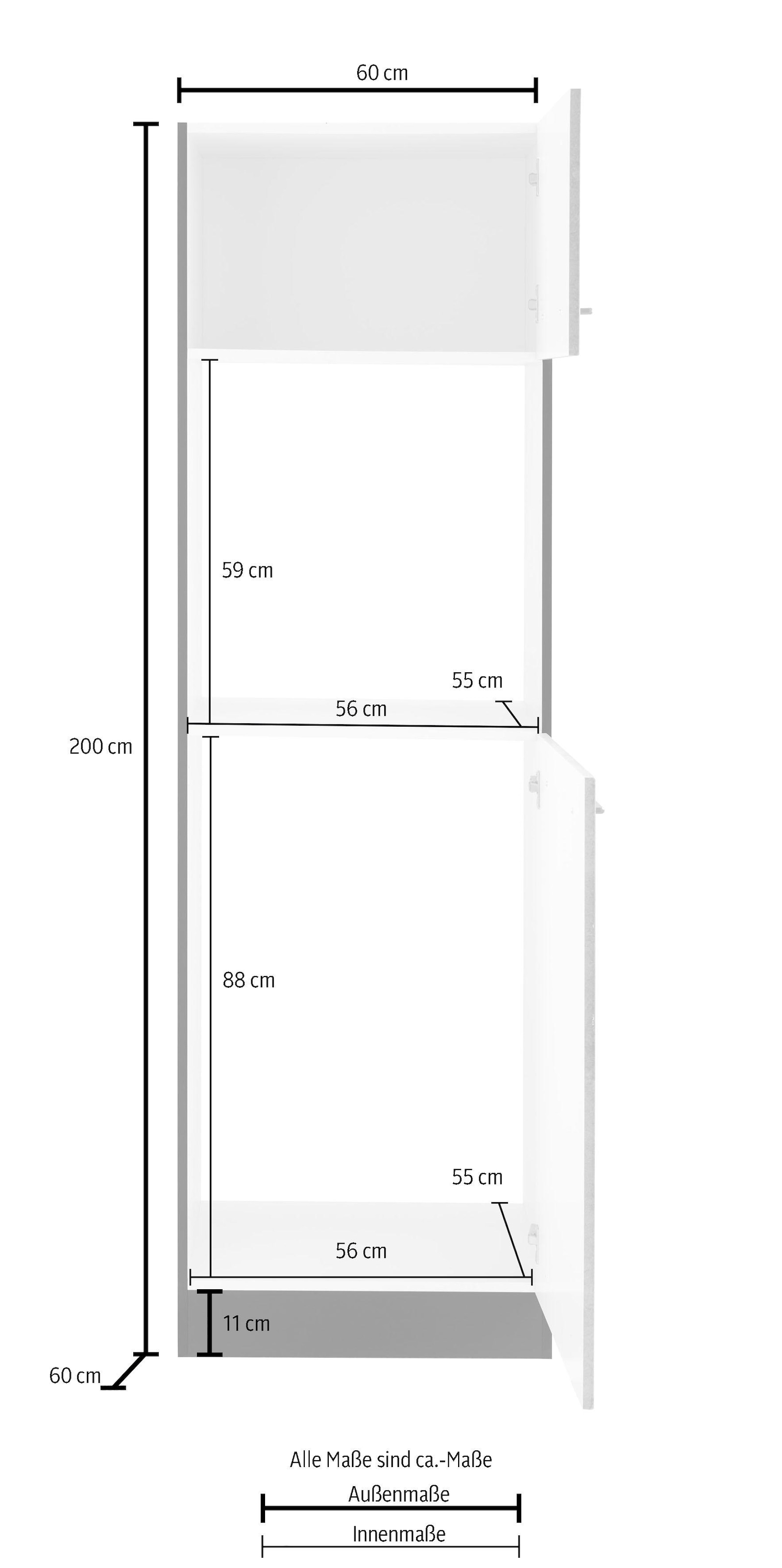 HELD MÖBEL Backofen/Kühlumbauschrank cm mit breit, Raten hoch, »Tulsa«, kaufen 88 auf Nischenmaß cm 200 60 cm