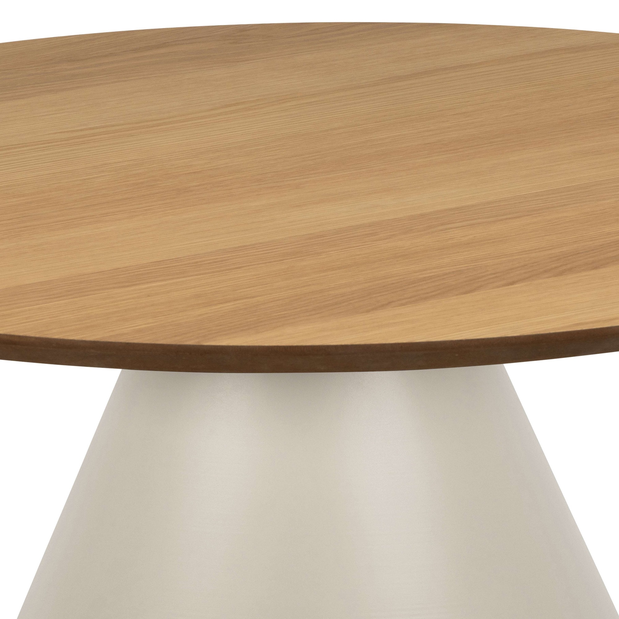 ACTONA GROUP Couchtisch »Soli«, Rund Couchtisch, Tischplatte matt Eiche, Säule Gestell grau, Ø65x43cm