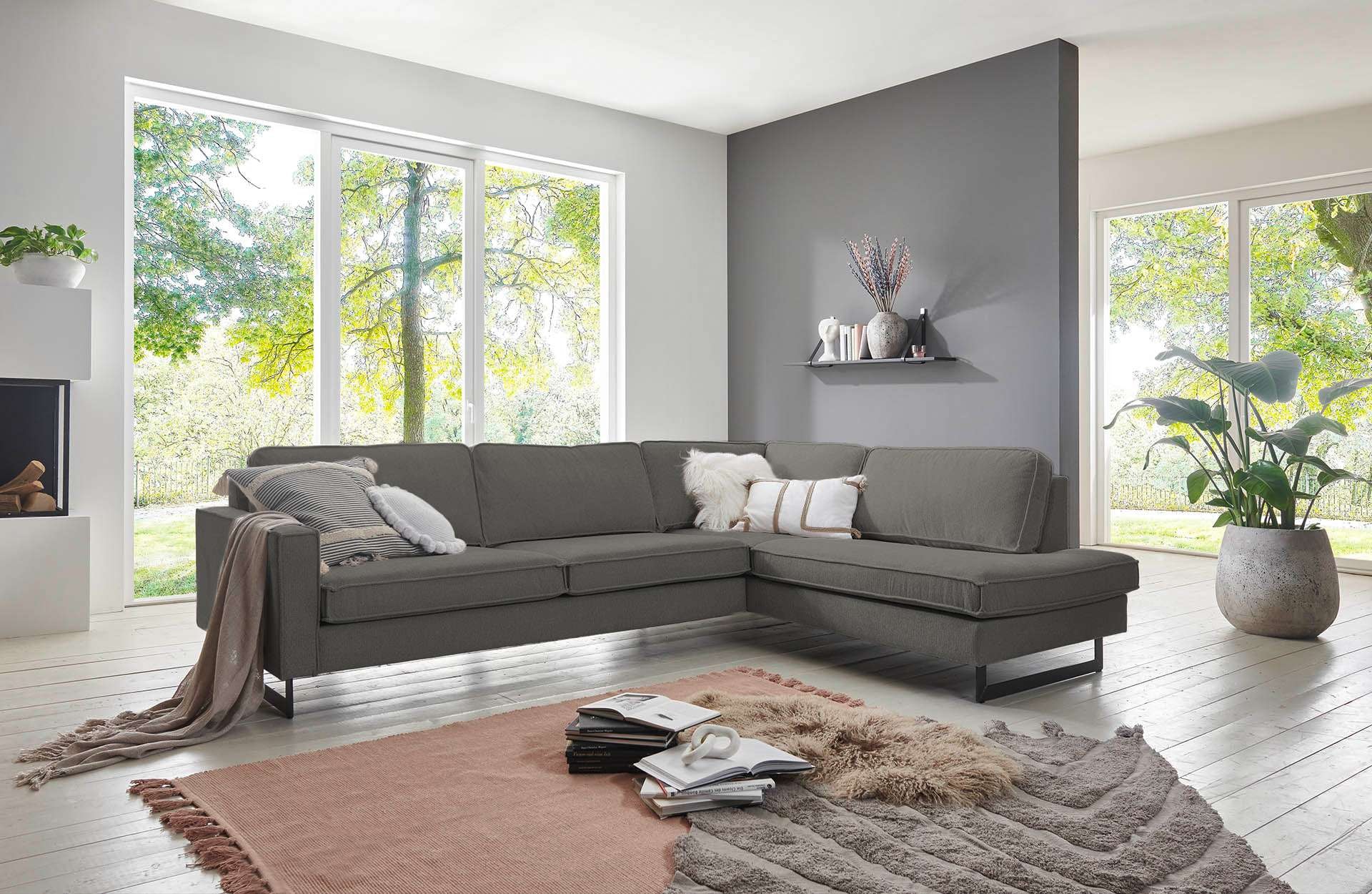 Places of Style Ecksofa »Pinto, 290 cm, Ottomane links / rechts«, Cord, Fei günstig online kaufen