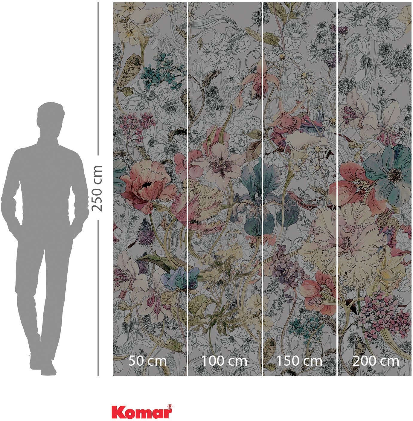 Komar Vliestapete »Digitaldruck Vlies - Magic Meadow - Größe 200 x 250 cm«, bedruckt, Wohnzimmer, Schlafzimmer