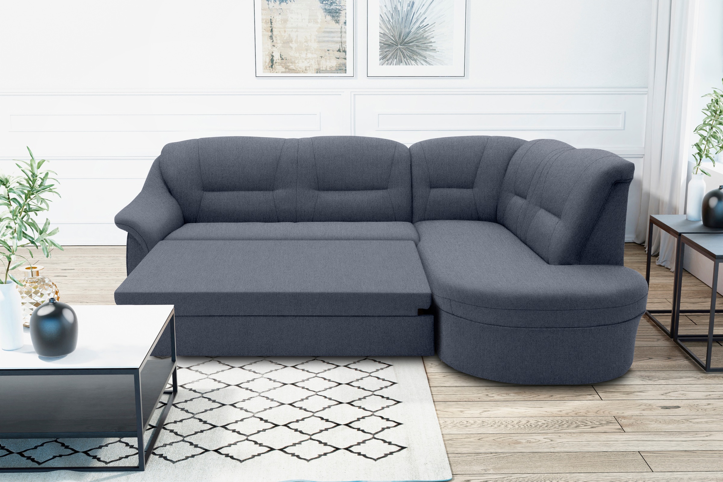 DOMO collection Ecksofa »Faenza für kleine Räume, Stellmaße 232,176cm, komf günstig online kaufen