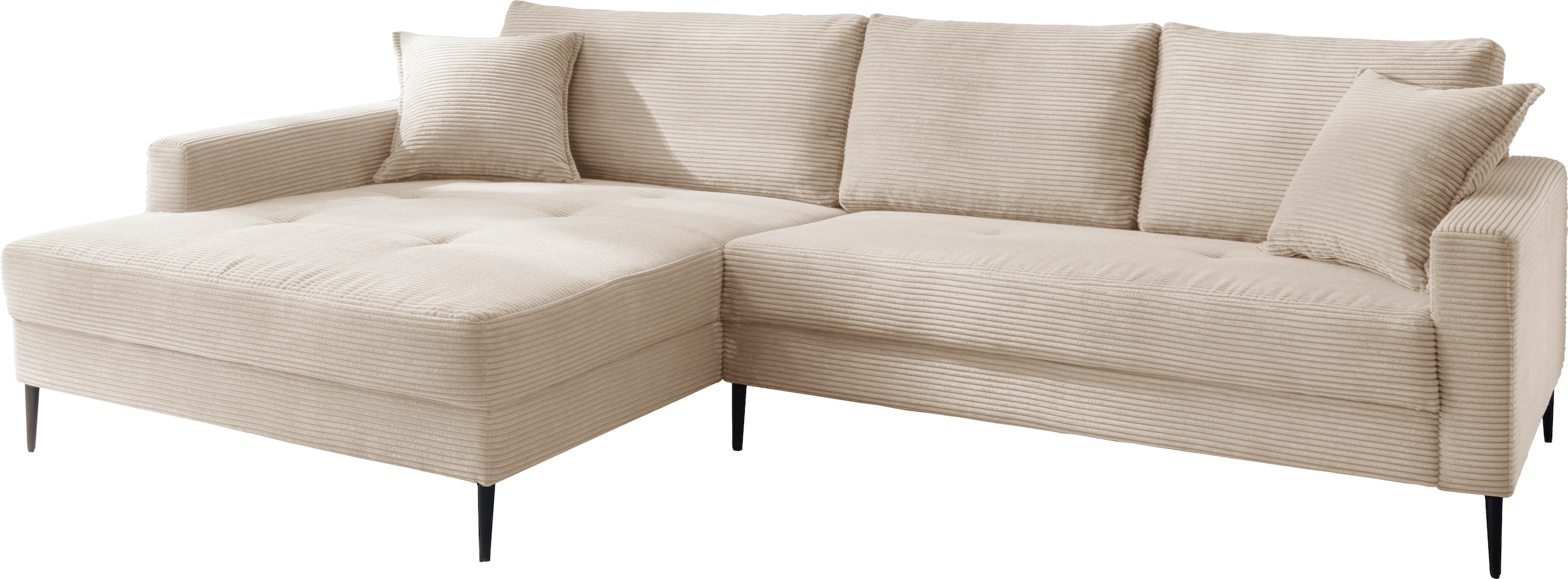 Trends by HG Ecksofa "Summer L-Form", in Cord-Stoff mit Metallfuß günstig online kaufen