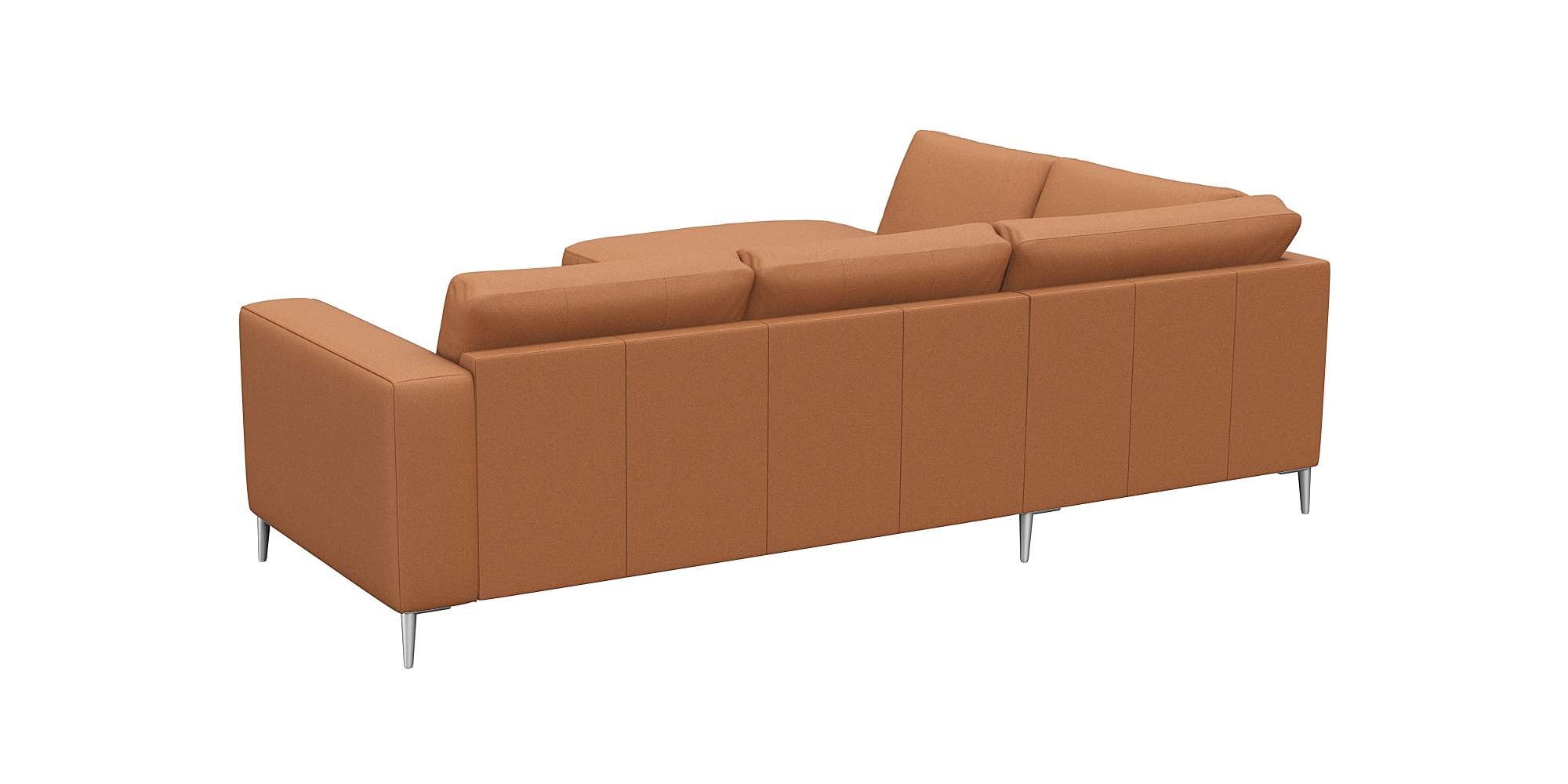 FLEXLUX Ecksofa »Fiore, L-Form«, breite Armlehnen, Füße alufarben, B/T 241/225 cm, Kaltschaum im Sitz