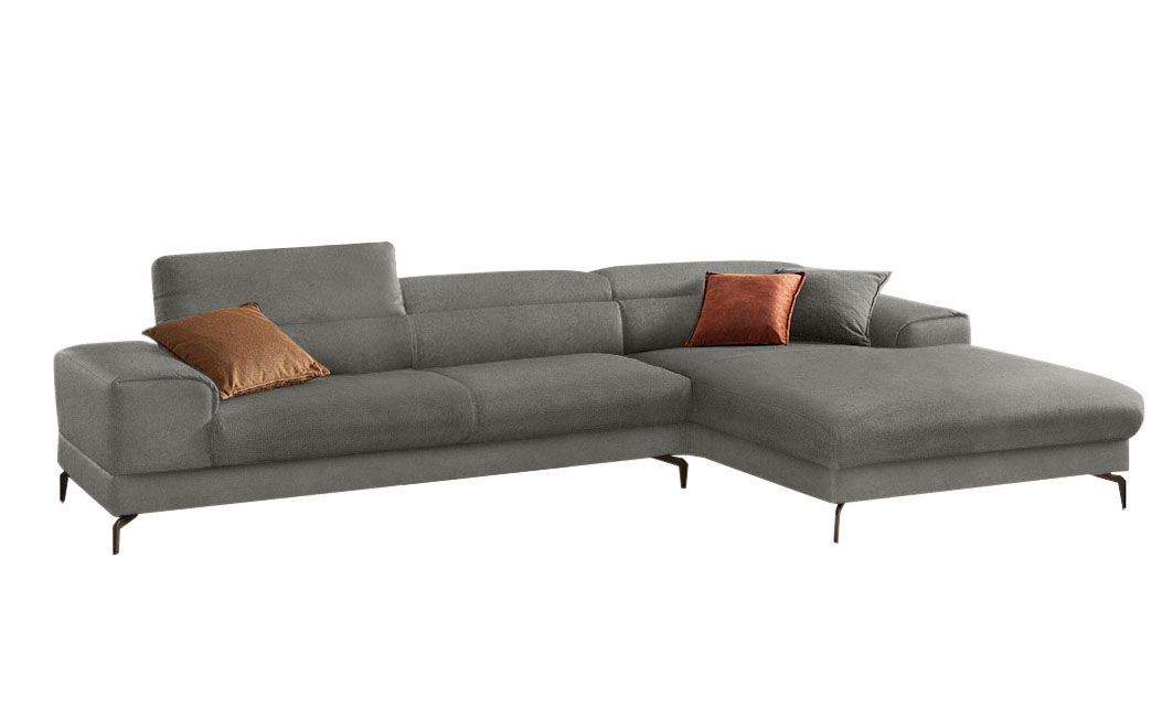 W.SCHILLIG Ecksofa »piedroo, Designsofa mit tollem Sitzkomfort, bequem und elegant, L-Form«, Kopfteilverstellung, wahlweise mit Sitztiefenverstellung, Breite 343cm