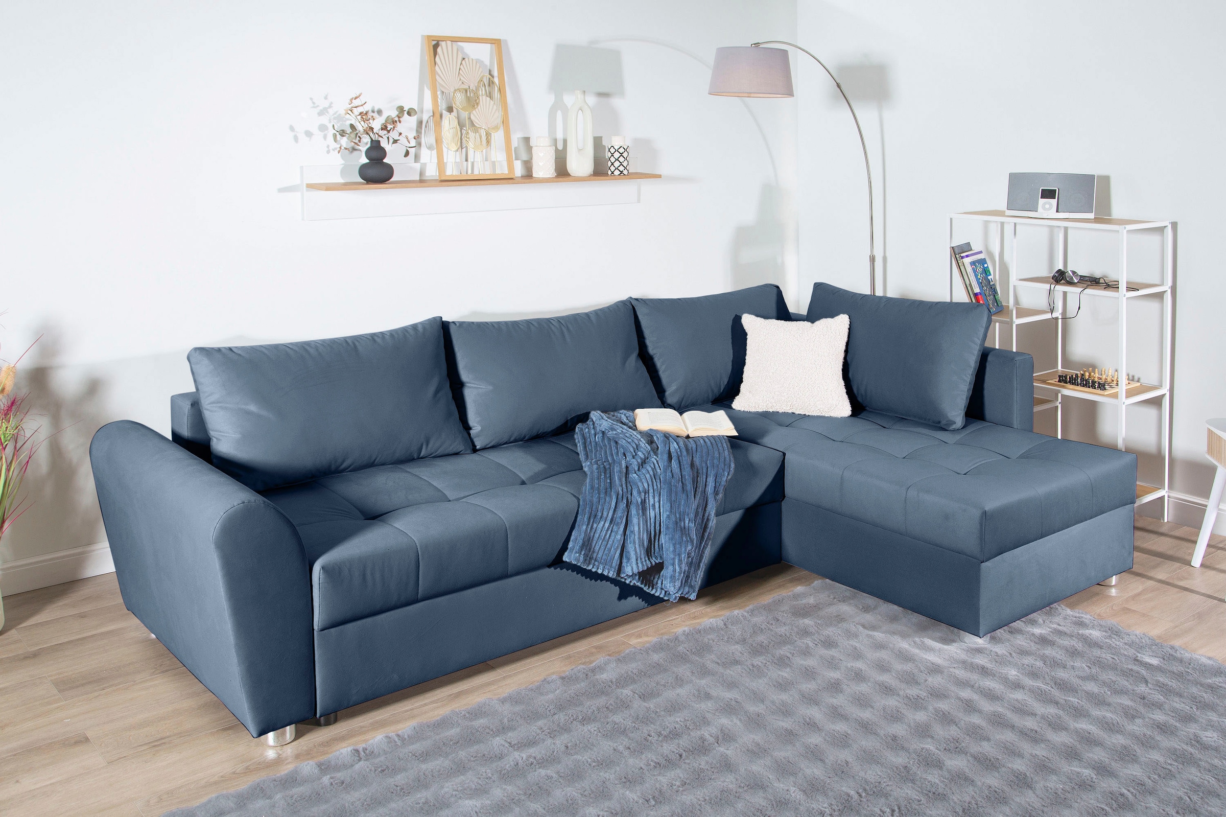 COLLECTION AB Ecksofa, Ecksofa,Bettfunktion,Bettkasten,Bonnelfederkern, Rückenkissen