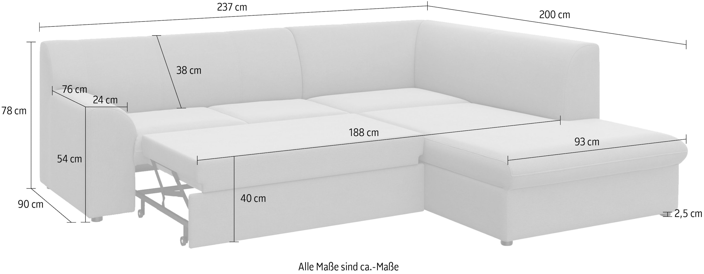 DOMO collection Ecksofa »Topper zeitlos elegant, kompakte Stellmaße, OTTOs Choice, L-Form«, mit Ottomane, wahlweise mit Schlaffunktion