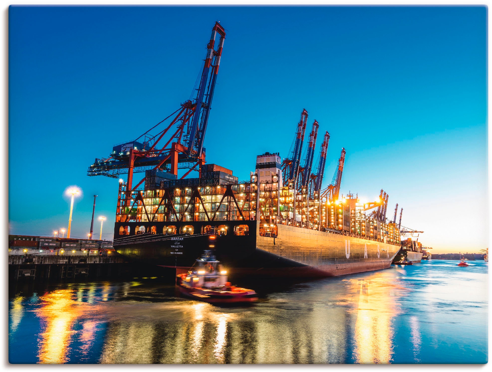 Artland Wandbild »Hamburg Hafen«, Deutschland, (1 St.), als Leinwandbild, P günstig online kaufen