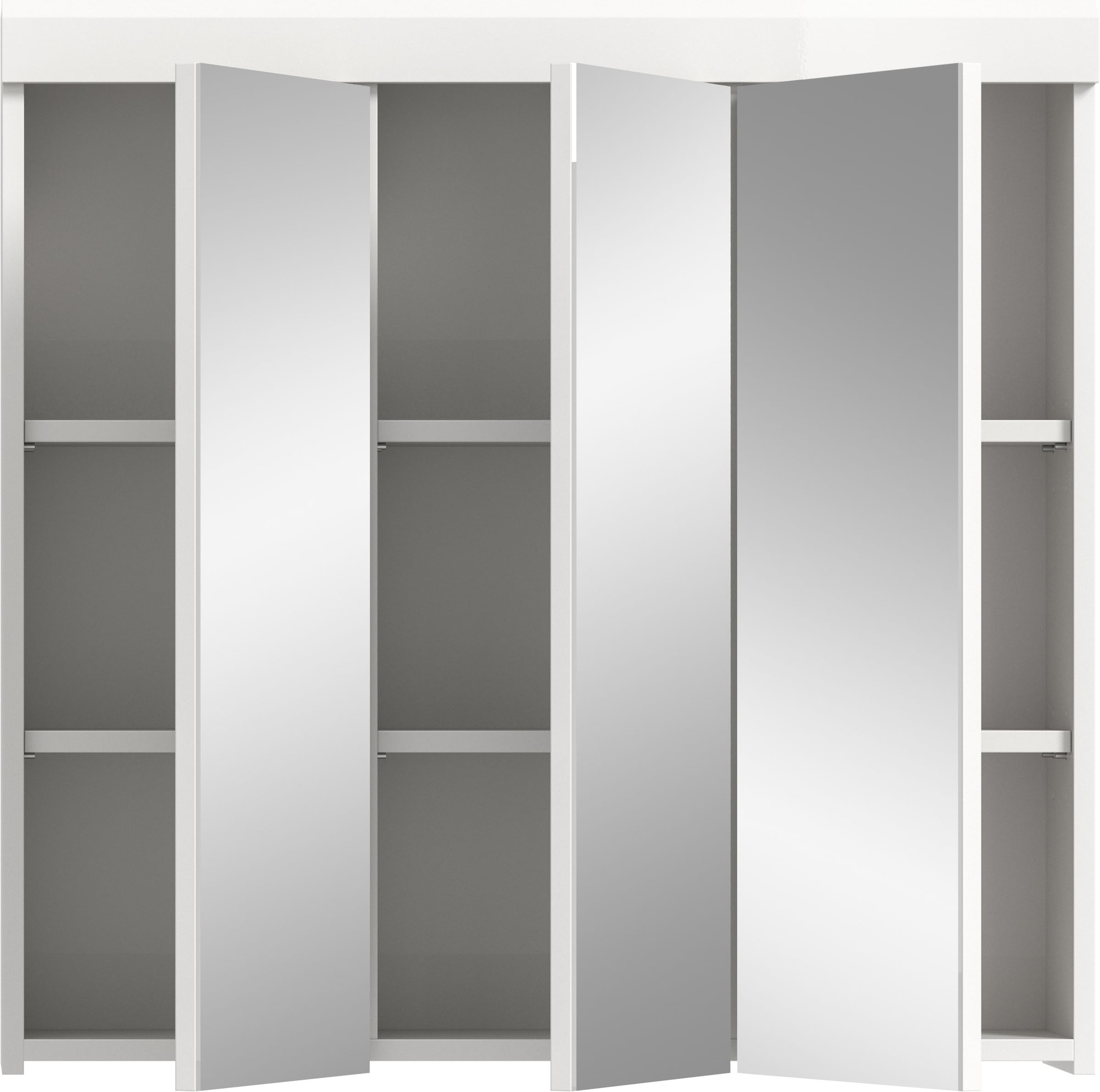 welltime Badezimmerspiegelschrank »SIENA, Breite 80 cm, 3 Spiegeltür, 6 Einlegeböden, 9 Fächer« Badmöbel, Badschrank, Schrank, Bad, Spiegel, Hängespiegel, Badspiegel
