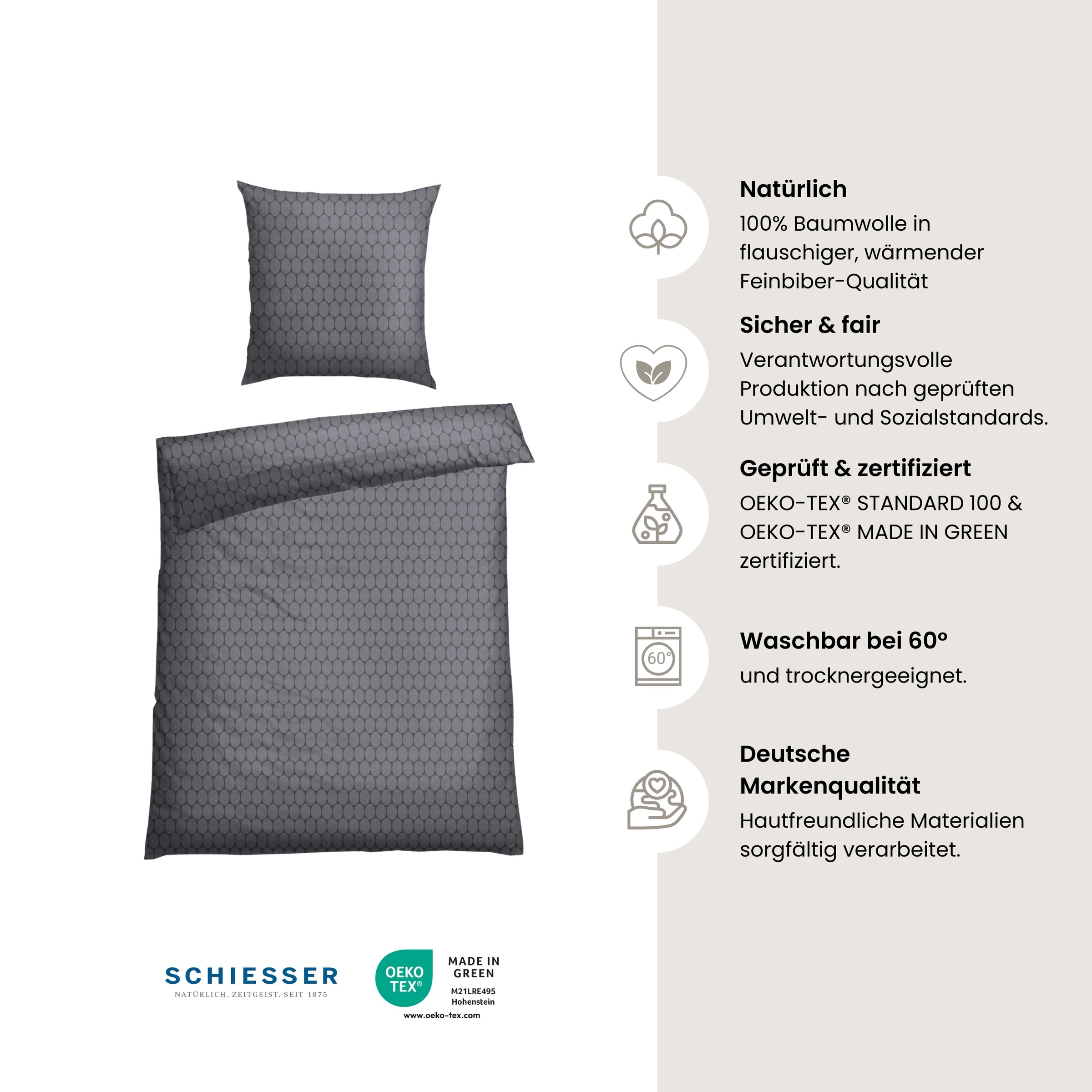 Schiesser Bettwäsche »Drops aus weicher Baumwolle mit modernem Grafikprint« günstig online kaufen