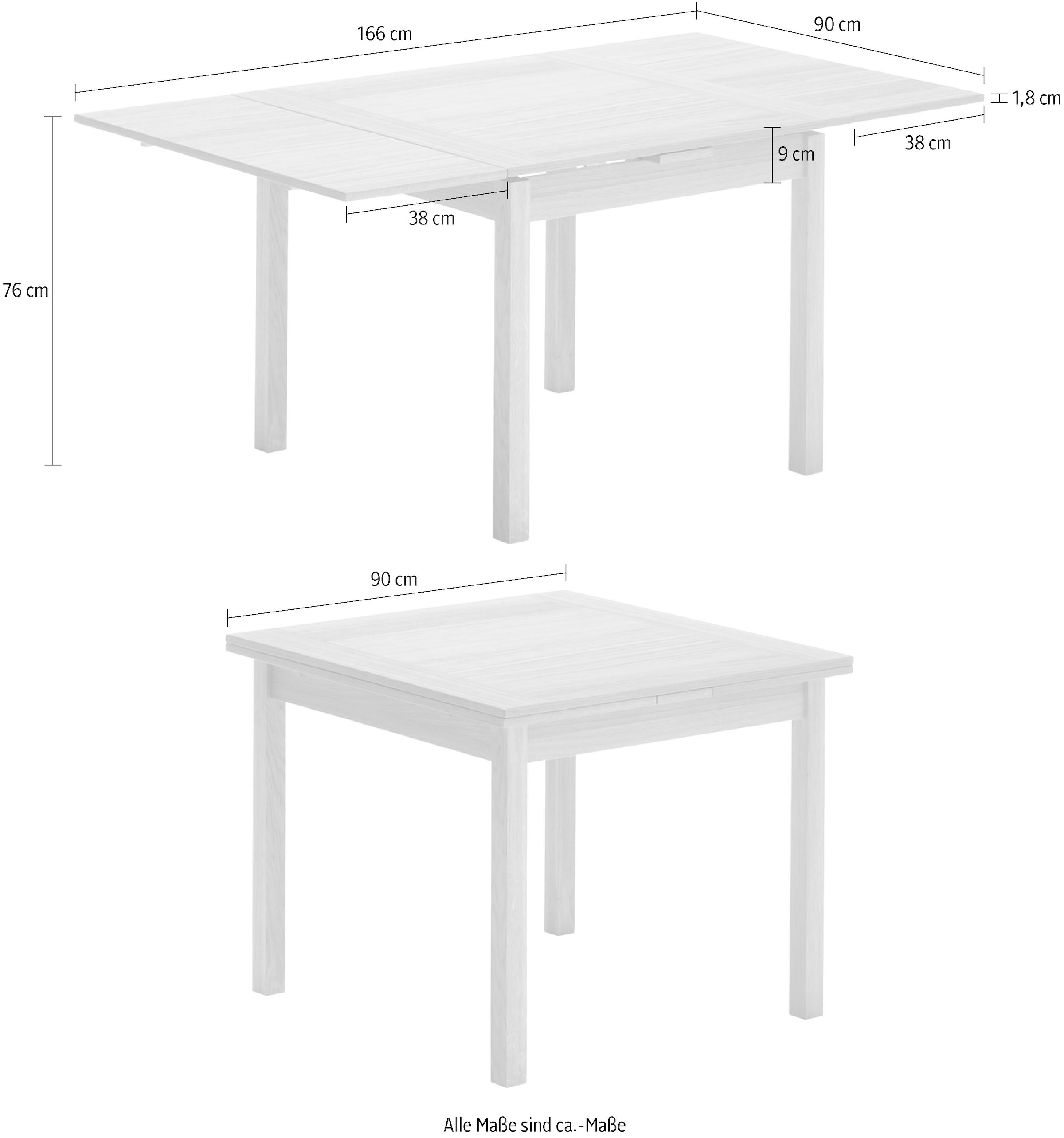 Furniture bestellen aus »Basic aus Hammel by Massivholz, Dinex«, Breiten zwei in Eiche Gestell Furnier, Hammel Rechnung Esstisch auf Tischplatte