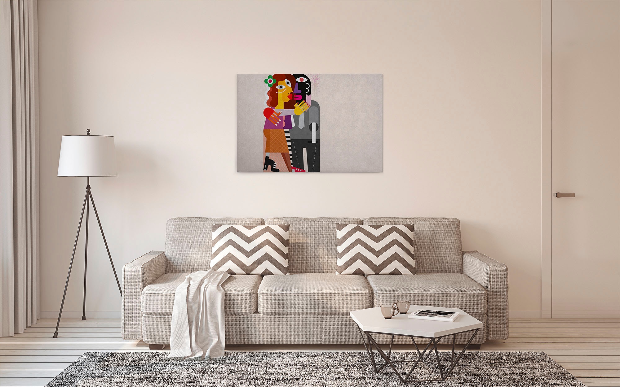 A.S. Création Leinwandbild »couples« Abstrakt | Kunst 1 Stk. tlg. Keilrahmen Bild Bunt Abstrakt Menschen Leinwand-Bild Wohnzimmer modern