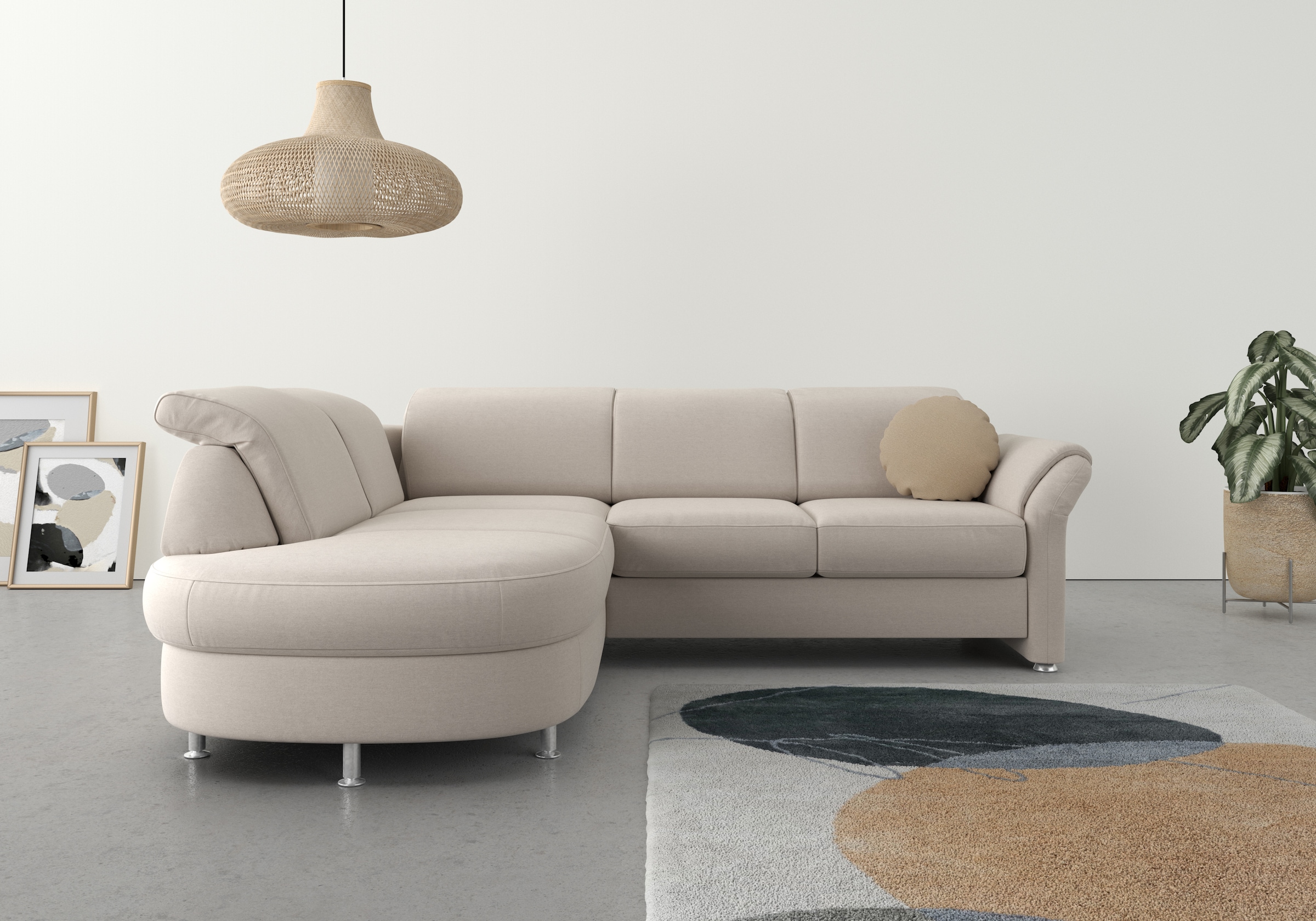 sit&more Ecksofa »Apulia L-Form« wahlweise Bettfunktion, Bettkasten und Kopf- und Armteilverstellung