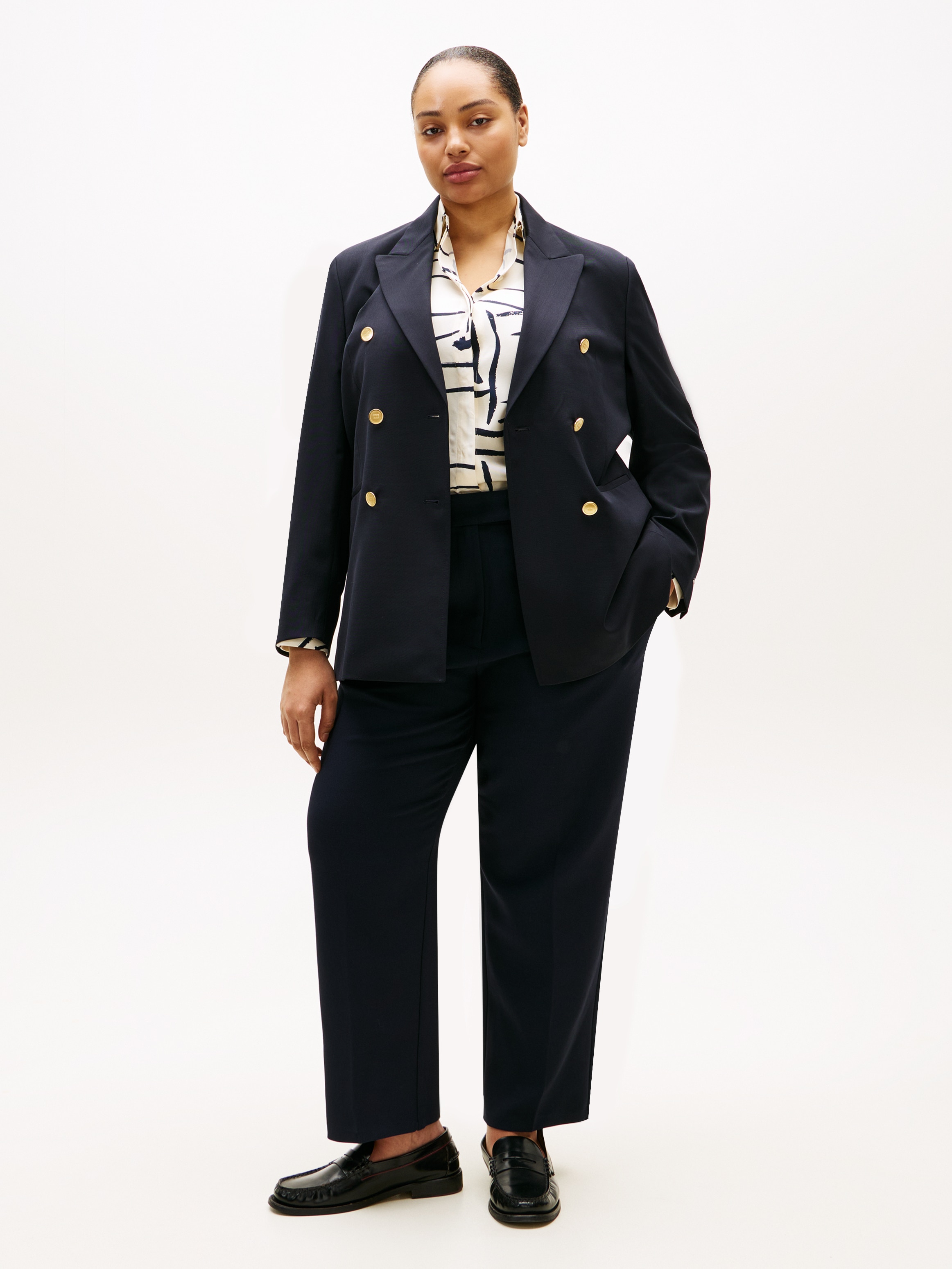 Tommy Hilfiger Curve Jackenblazer »CRV TIMELESS WOOL DB BLAZER« in großen Größen, mit Wolle