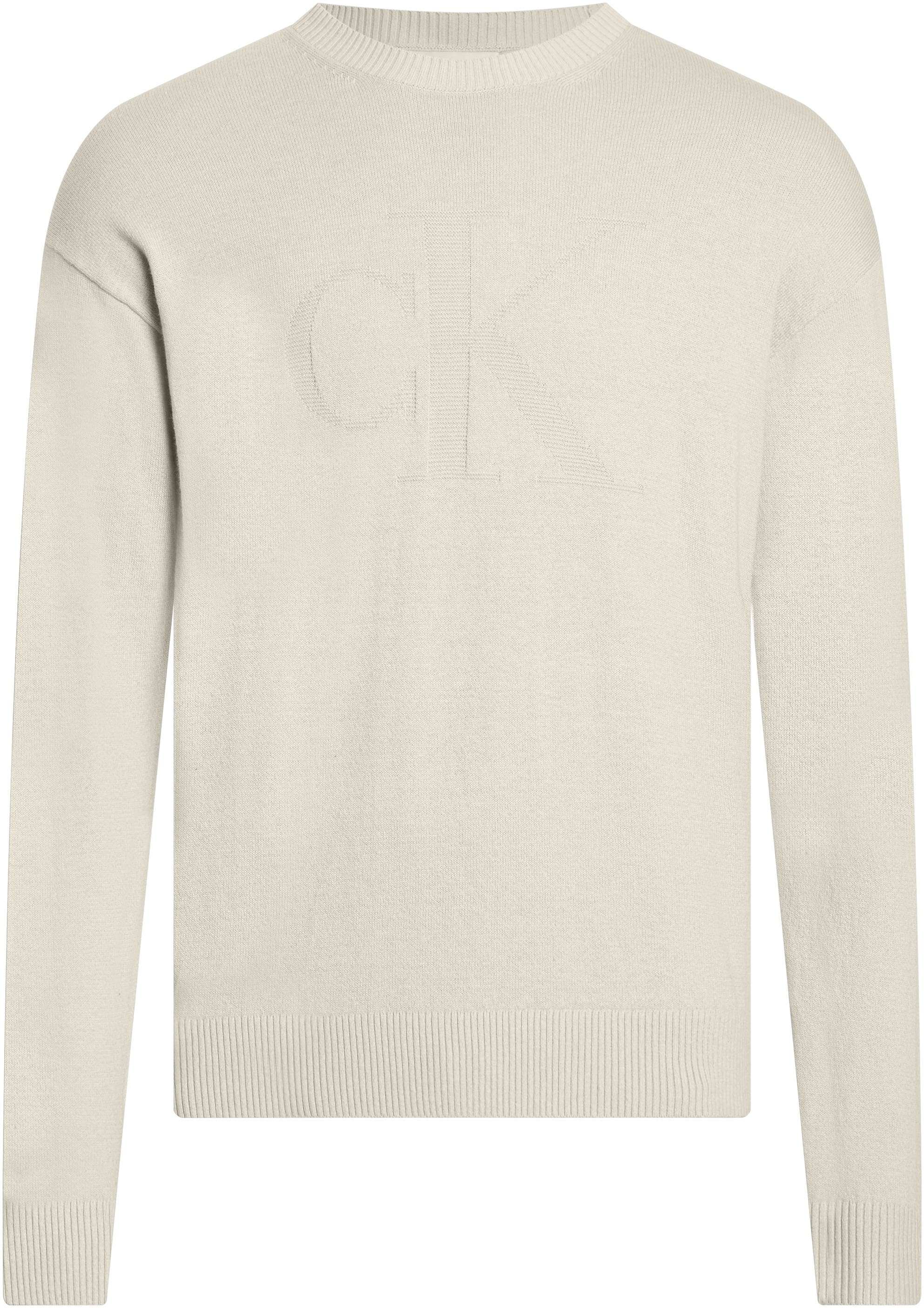 Calvin Klein Jeans Rundhalspullover »CK INTARSIA MIX STITCH SWEATER«, mit Logostickerei