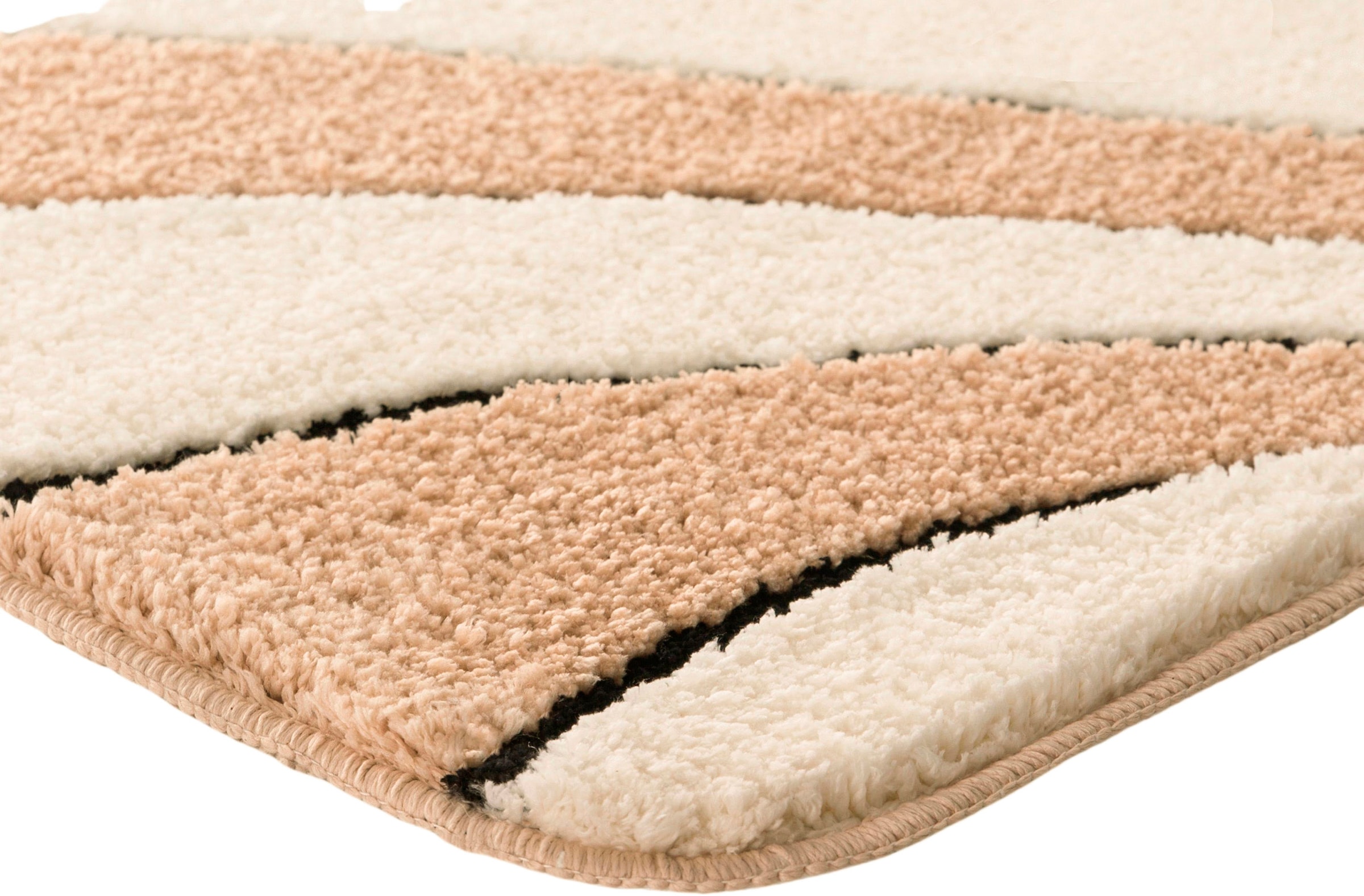 my home Badematte »Anna, Badvorleger, Badezimmer Teppich«, rutschhemmend beschichtet, fußbodenheizungsgeeignet-schnell trocknend, Badteppich, Hoch Tief Effekt, Modern, Weich, Wellen