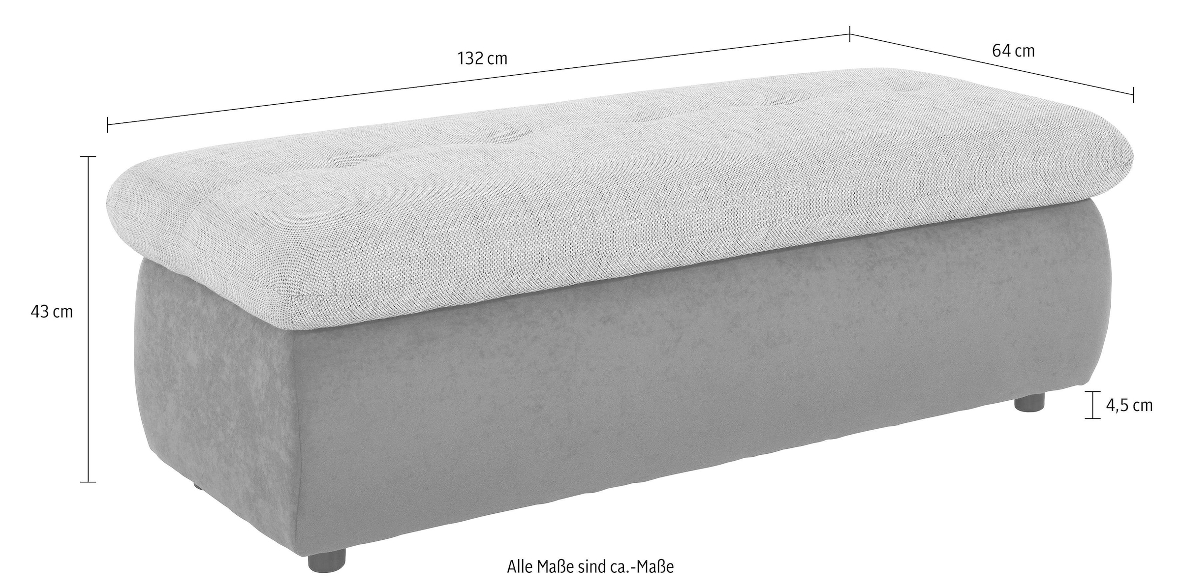 TRENDMANUFAKTUR Hocker, mit Stauraumfach