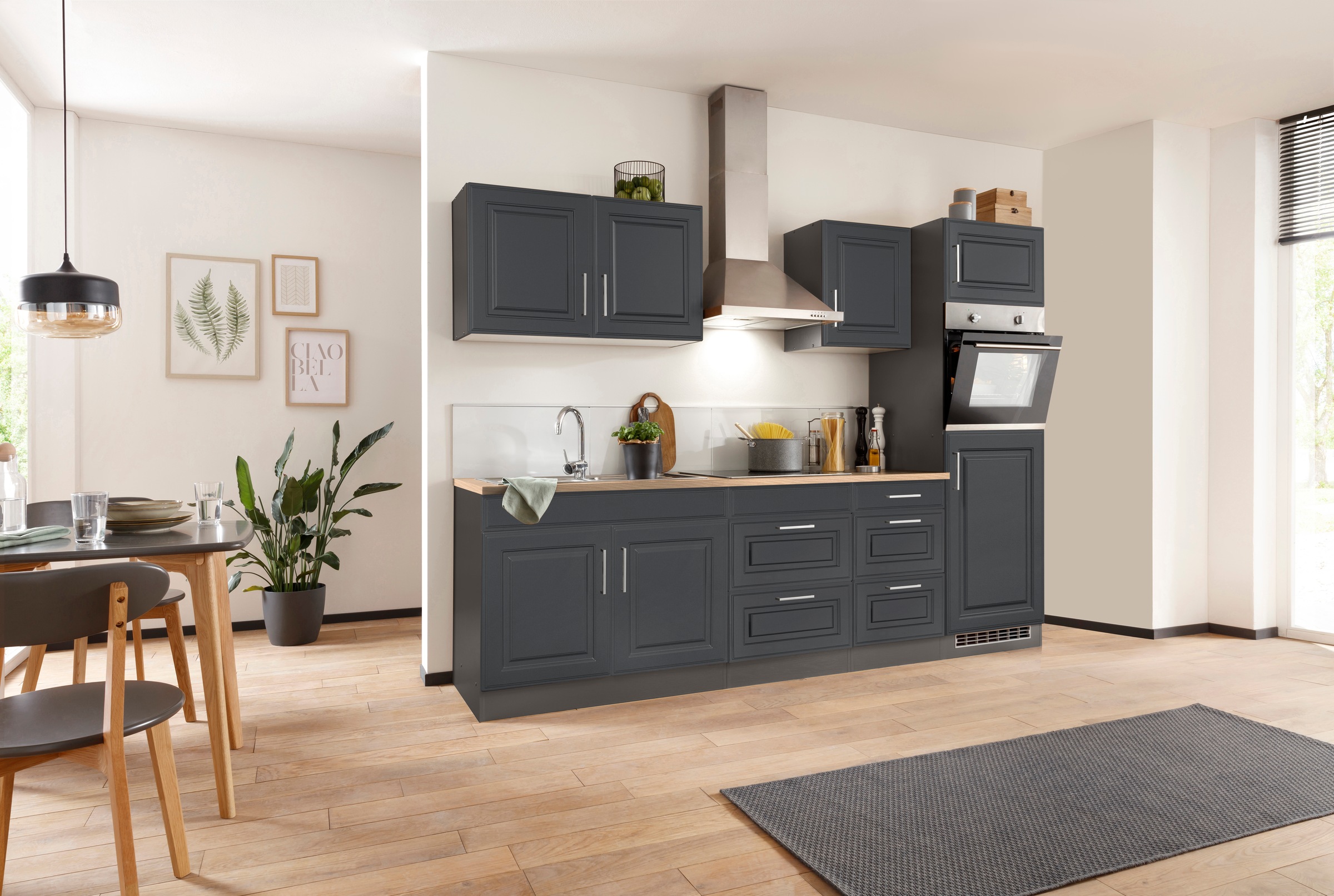HELD MÖBEL Küchenzeile »Stockholm«, Breite 270 cm, mit hochwertigen MDF Fro günstig online kaufen