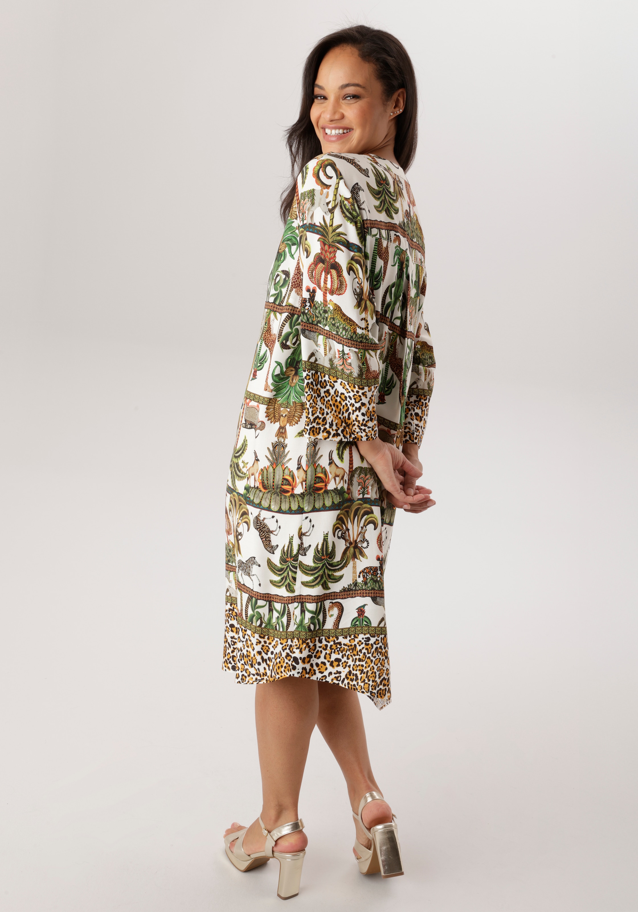 Aniston PLUS Blusenkleid mit farbenfrohem Safari Print - NEUE KOLLEKTION