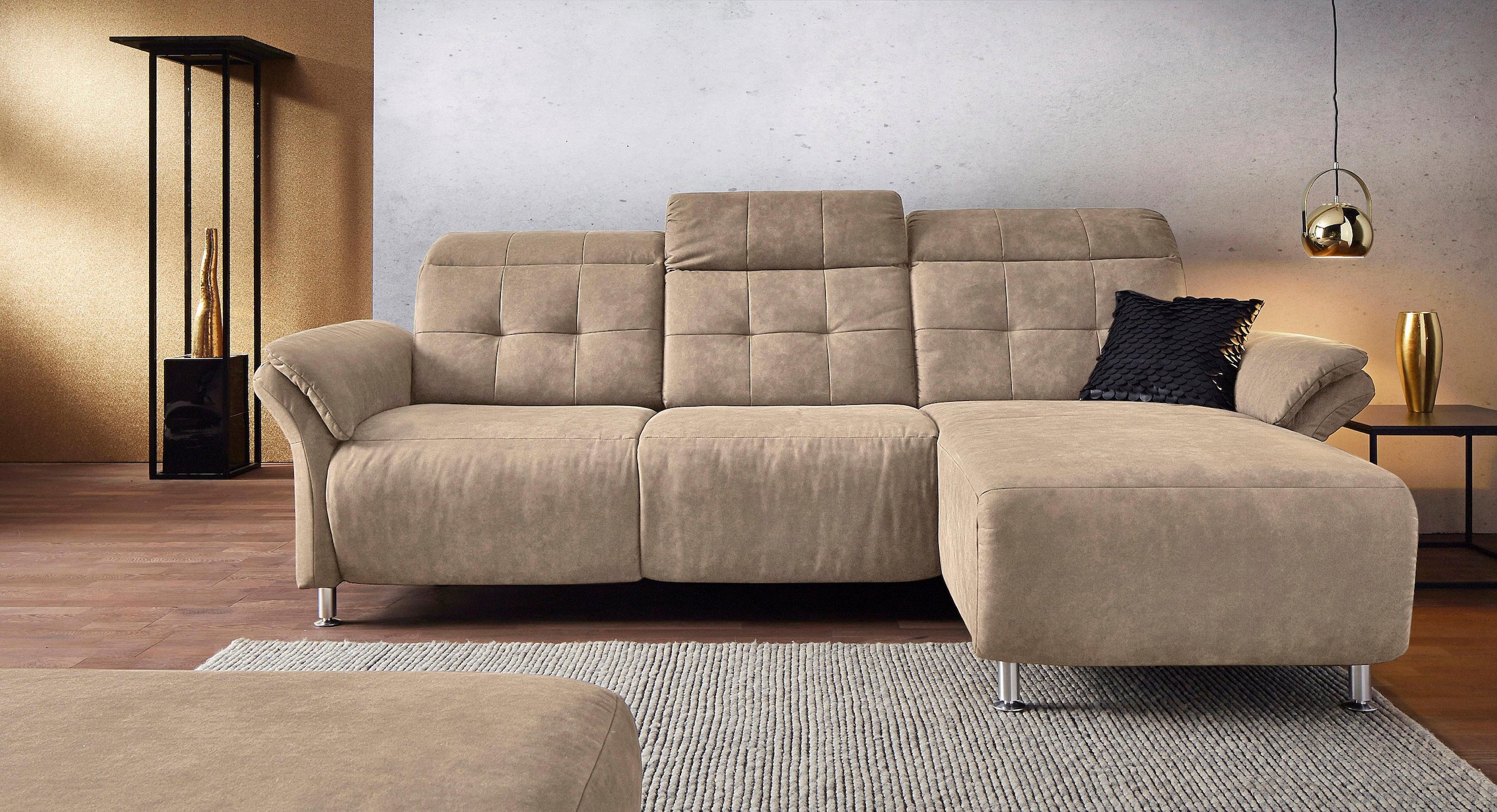 Home affaire Ecksofa »Manhattan L-Form« 2 Sitze mit elektrischer Relaxfunkt günstig online kaufen
