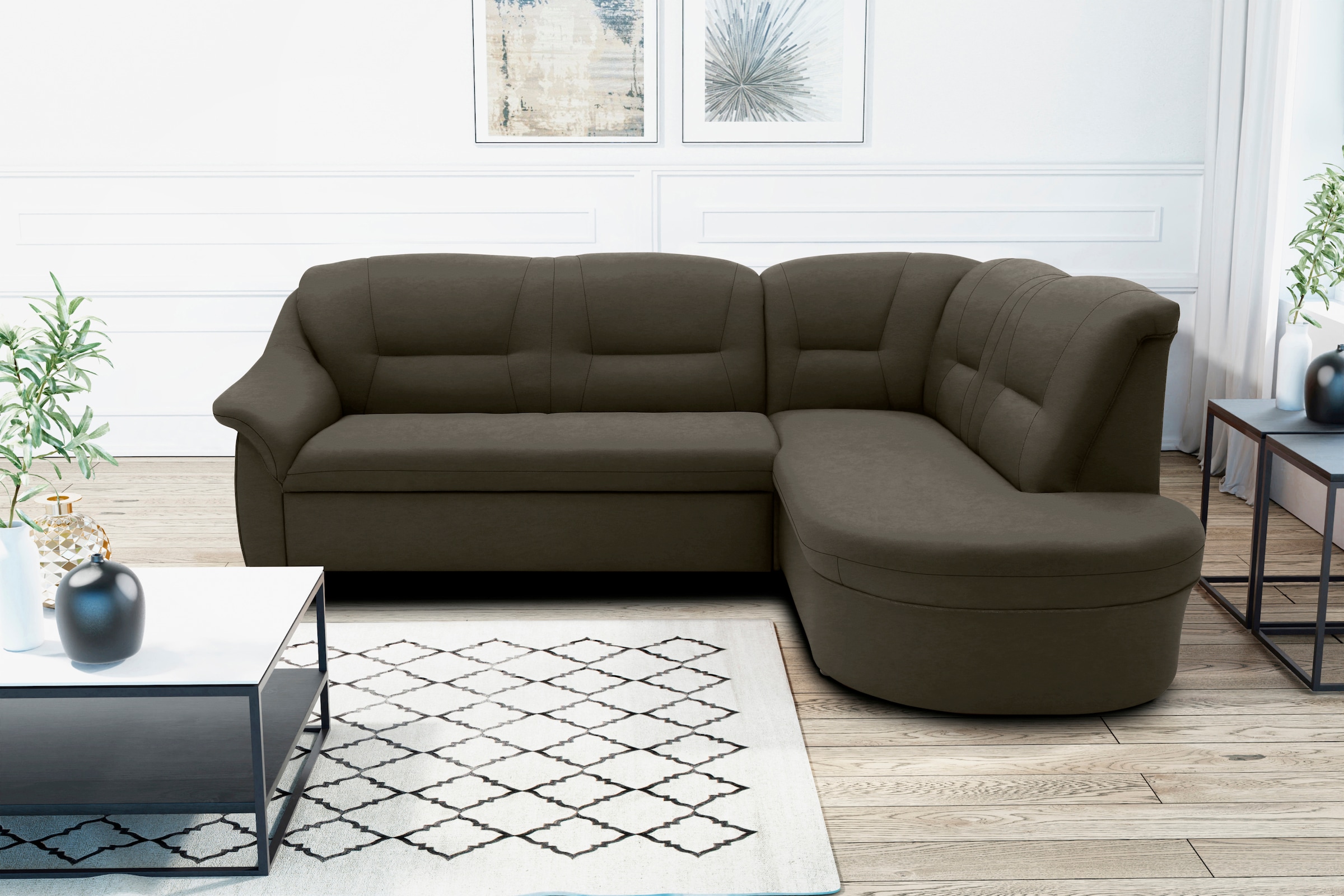 DOMO collection Ecksofa »Faenza für kleine Räume, Stellmaße 232,176cm, komf günstig online kaufen
