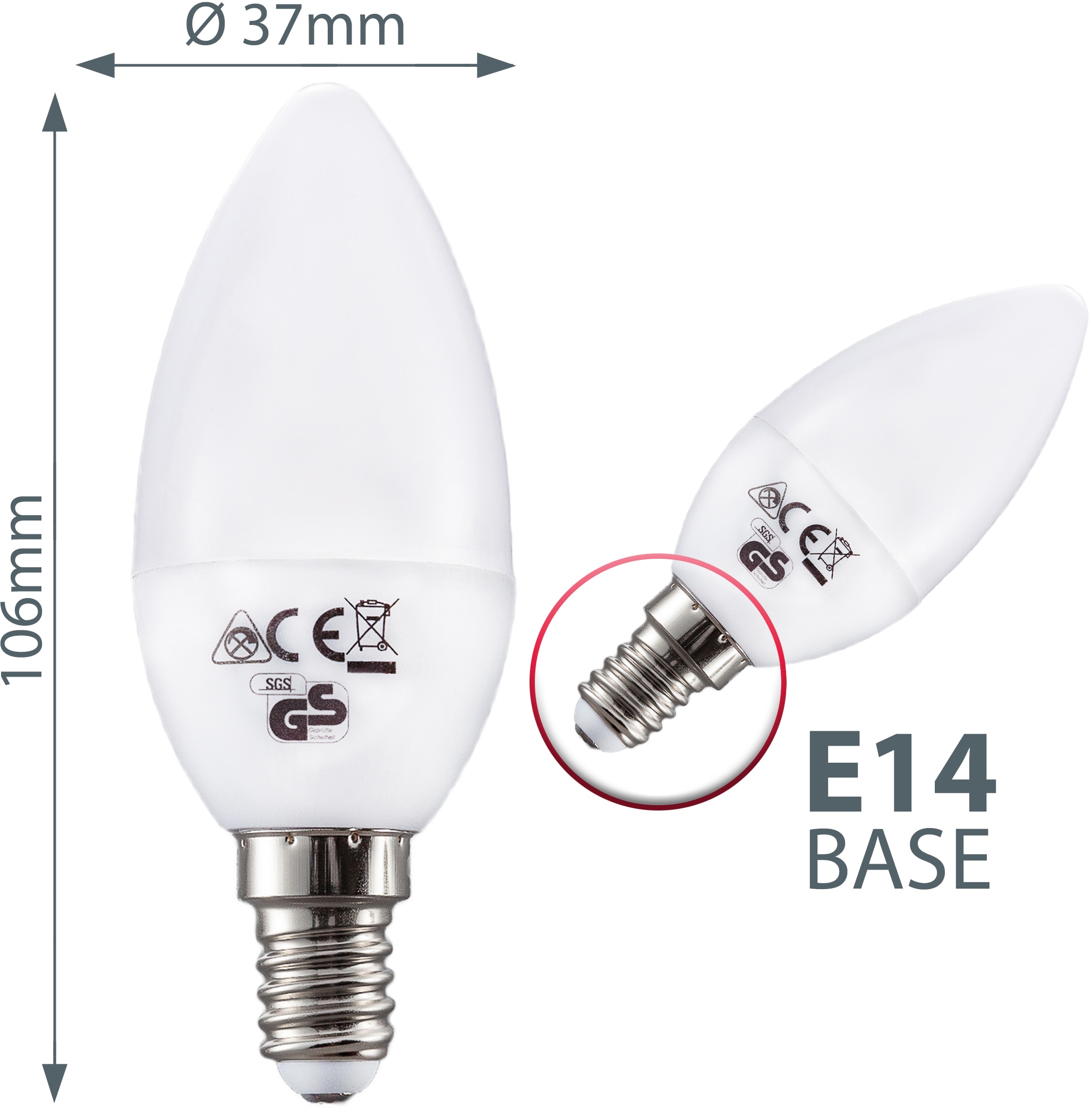 B.K.Licht LED-Leuchtmittel, E14, 5 St., Warmweiß, LED-Lampe Glühbirne 5 Watt 470 Lumen 3.000 Kelvin Energiesparlampe