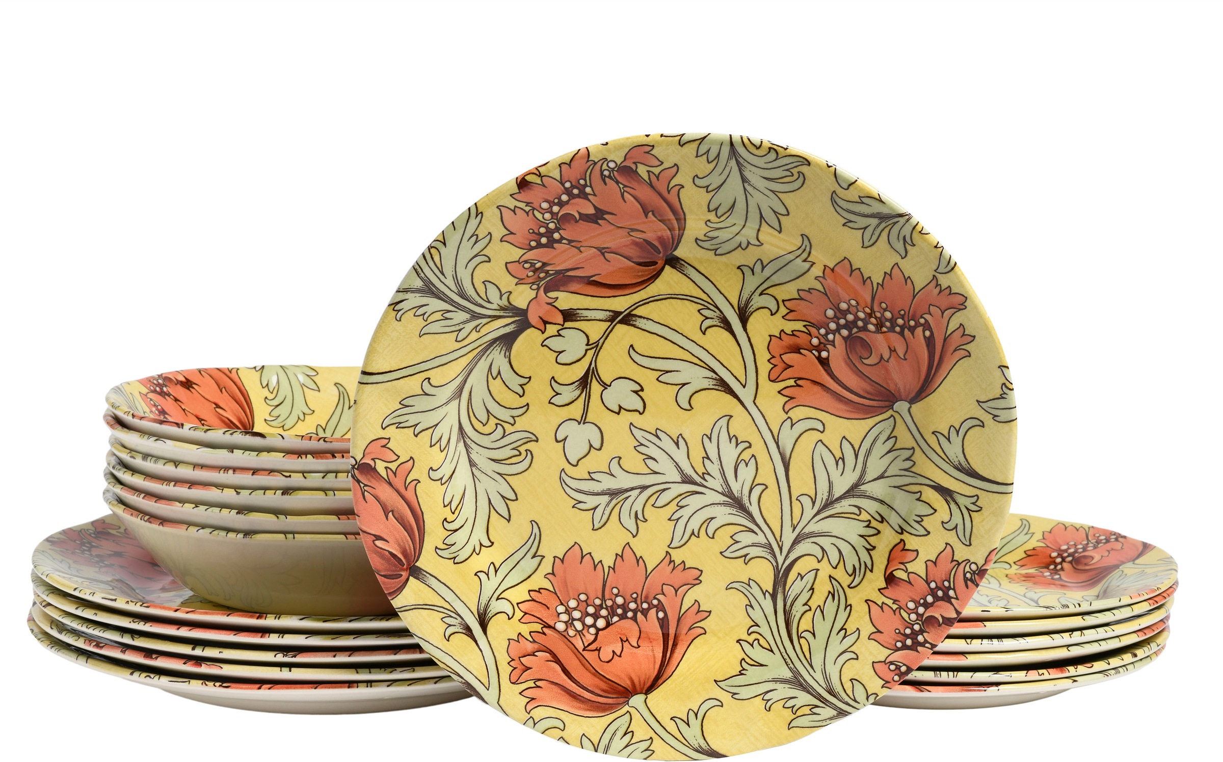 CreaTable Teller-Set »Florentina, Tellerset 18-tlg« Blumendekor günstig online kaufen