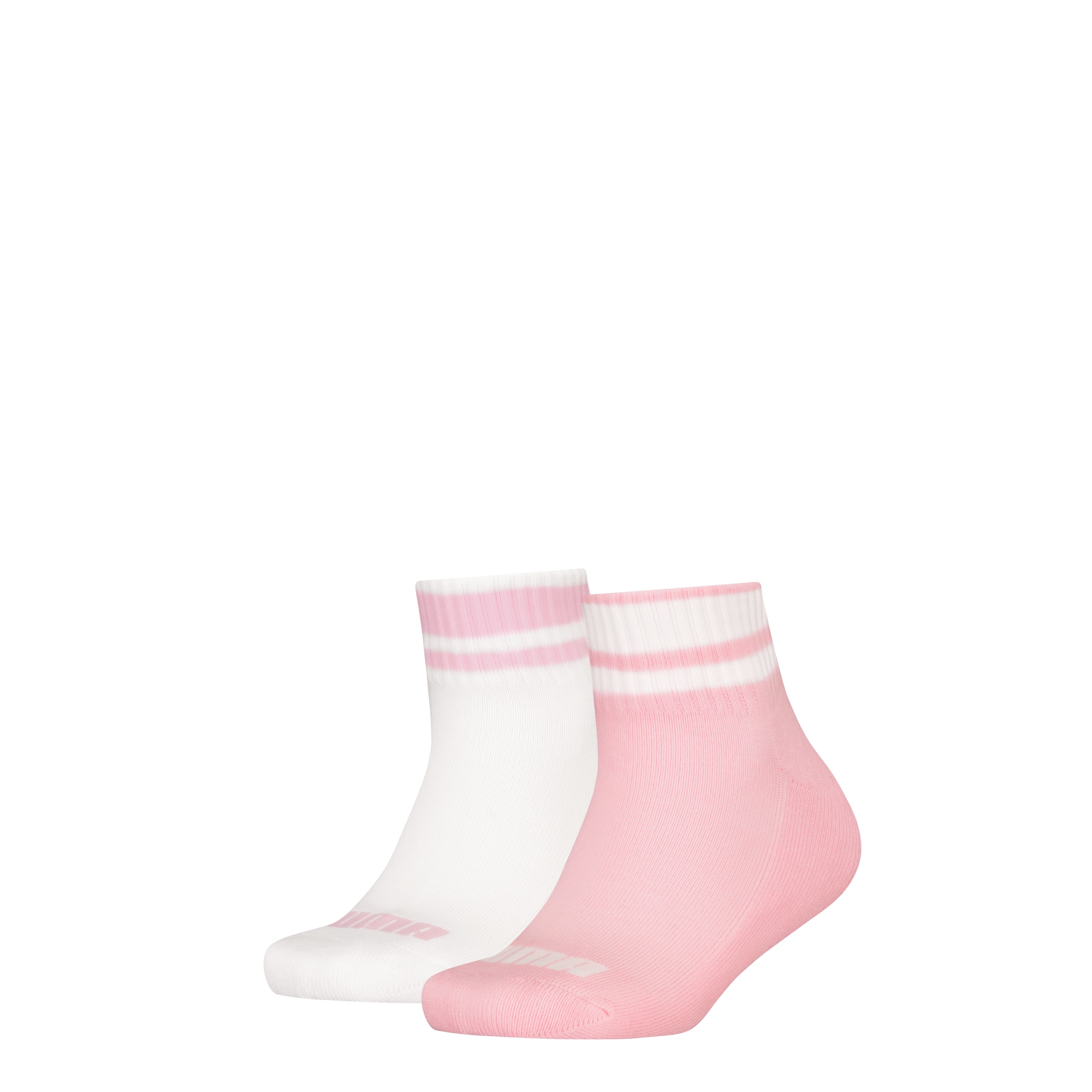 PUMA Kurzsocken »PUMA KIDS CLYDE CUSHIONED QUARTER 2P« 2 Paar,  mit gestreiften Bündchen
