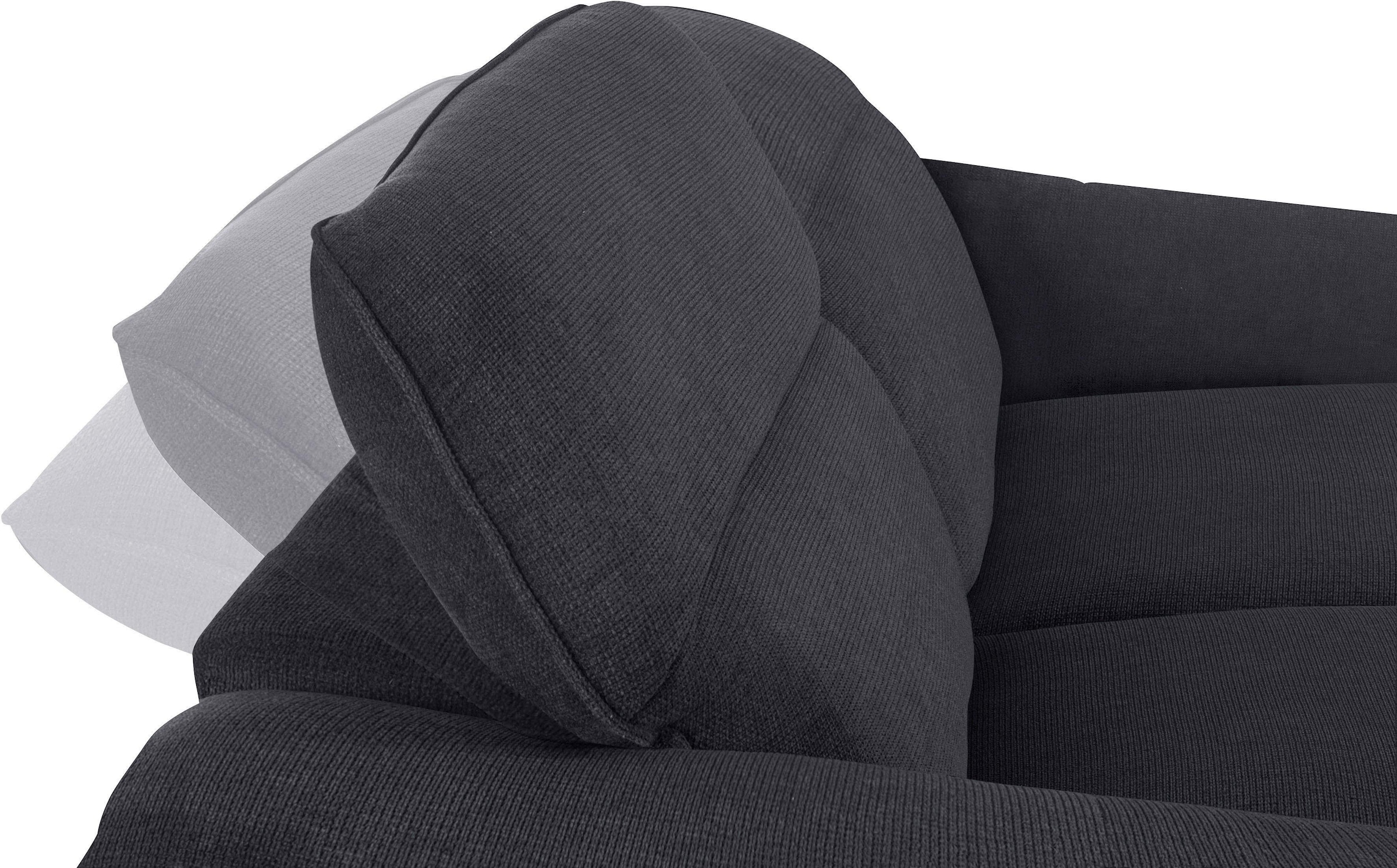 COTTA Polstergarnitur »Teresa«, (Set), Set bestehend aus: 3-Sitzer mit Kopfteilverstellung & Hocker