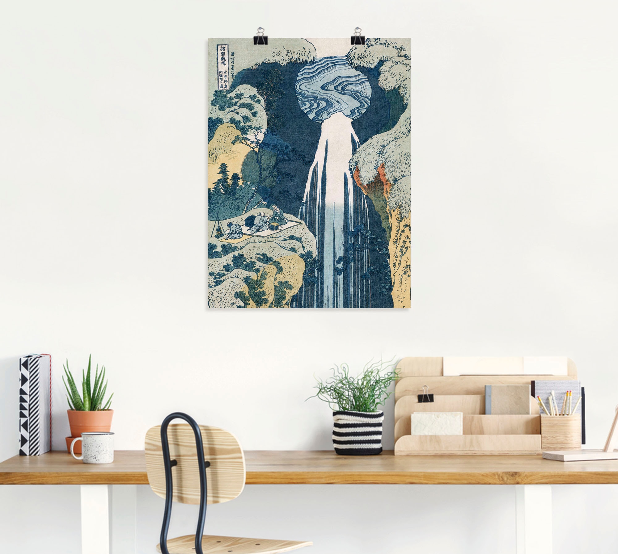 Artland Kunstdruck »Wasserfall von Amida an Kiso Straße«, Gewässer, (1 St.), als Leinwandbild, Wandaufkleber oder Poster in versch. Größen