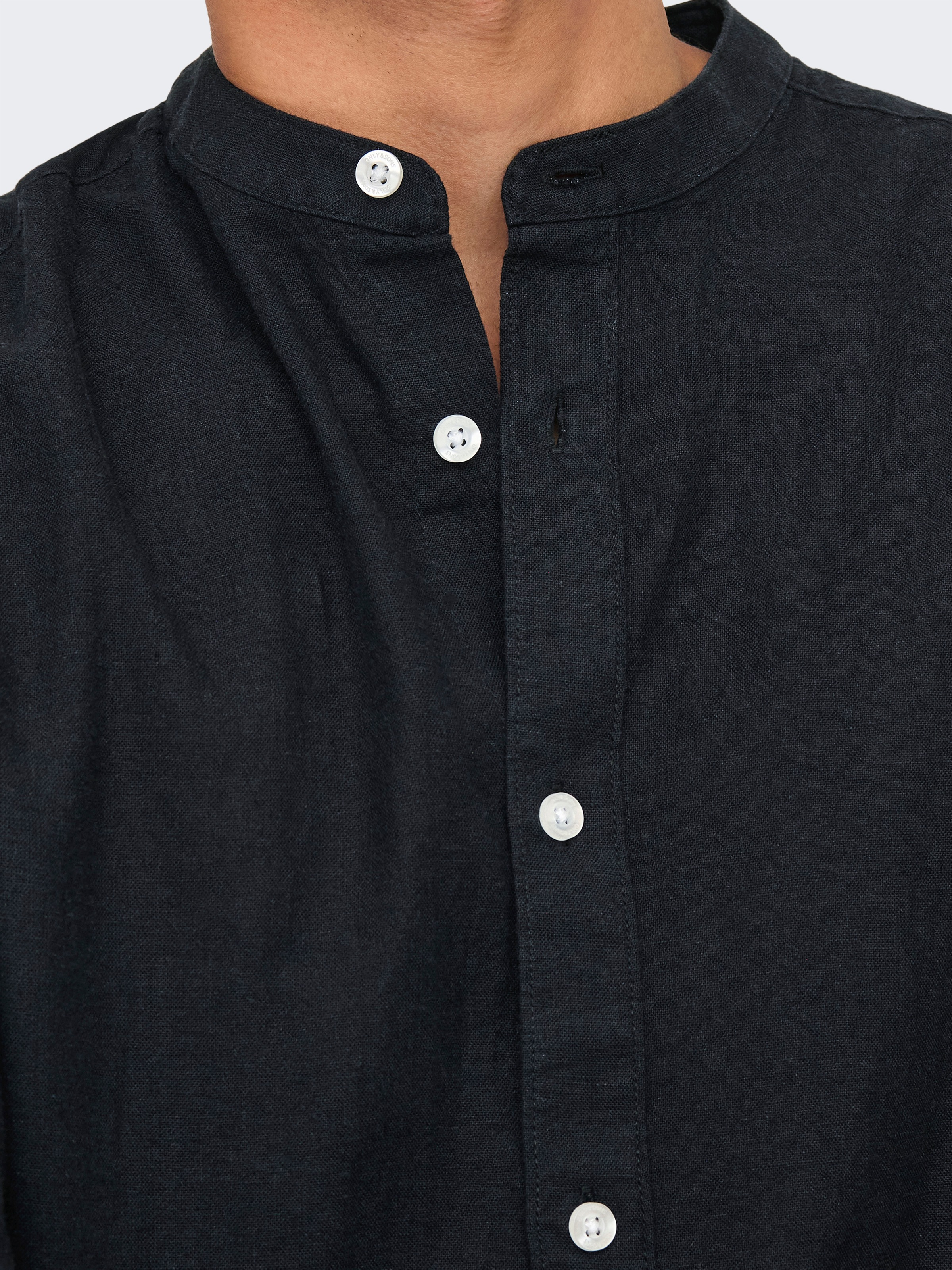 ONLY & SONS Langarmhemd »ONSCAIDEN LS SOLID LINEN MAO SHIRT NOOS«