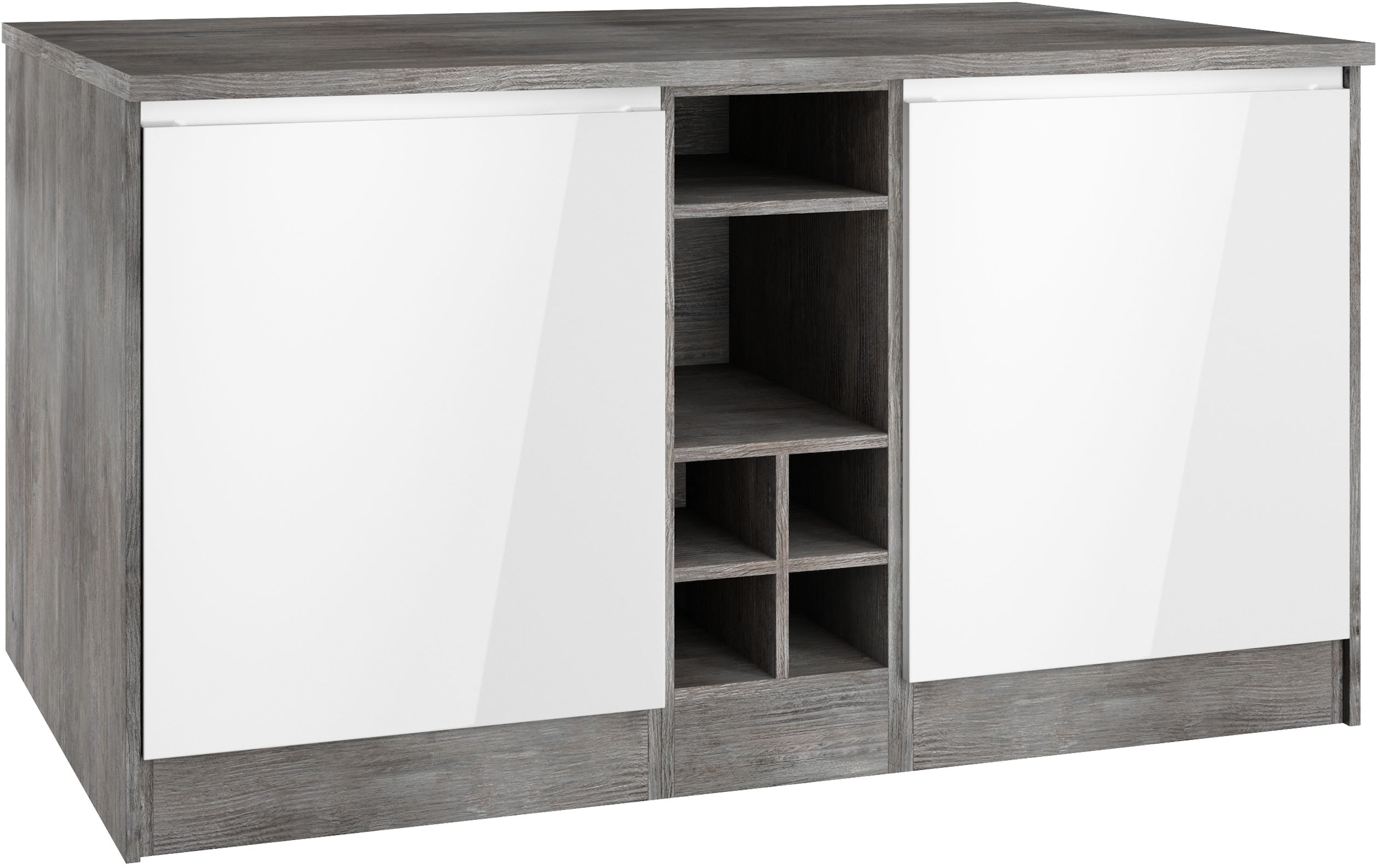 HELD MÖBEL Kücheninsel »Virginia«, Breite 153 cm, MDF-Fronten, Flaschenrega günstig online kaufen