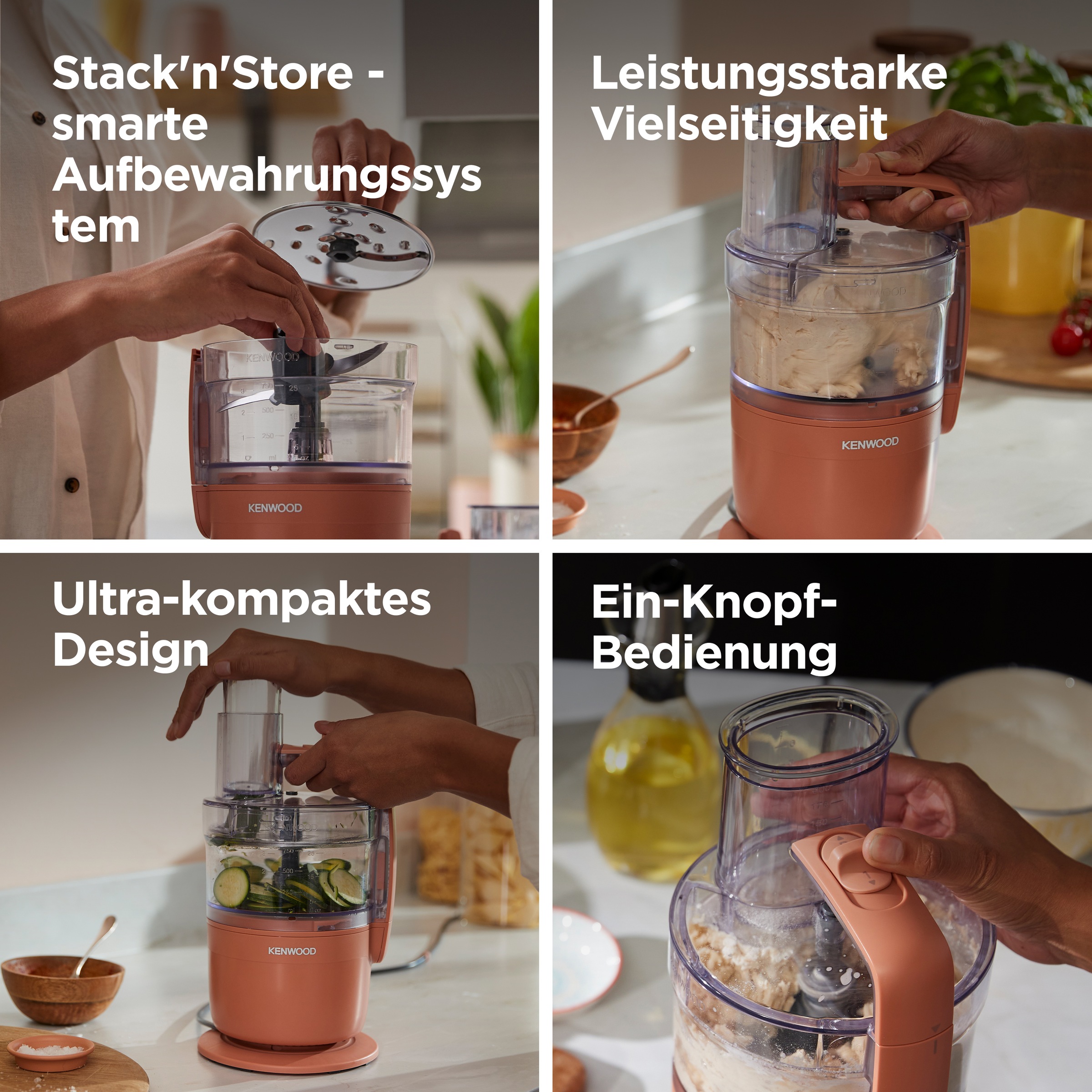 Kenwood Küchenmaschine »MultiPro Go FDP23.140GY« Kompakt-Küchenmaschine zum Schneiden, Reiben, Pürieren & Teig Kneten