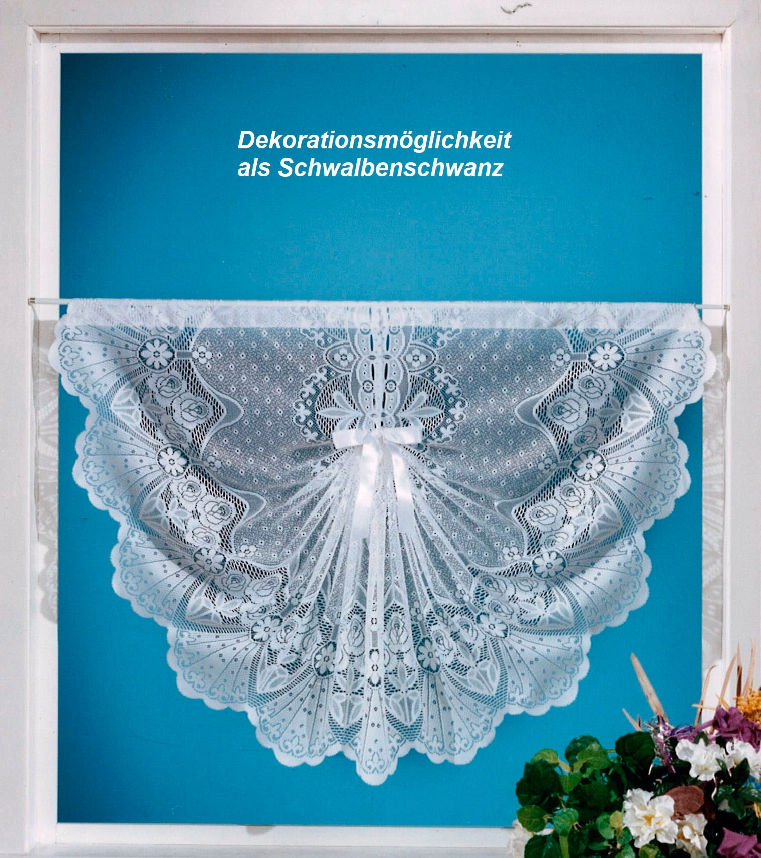 Weckbrodt Scheibengardine »Naila«, (1 St.), Bistro, Muschelbogen, Schwalbenschwanz, HxB 52x195cm, Gardine, Store