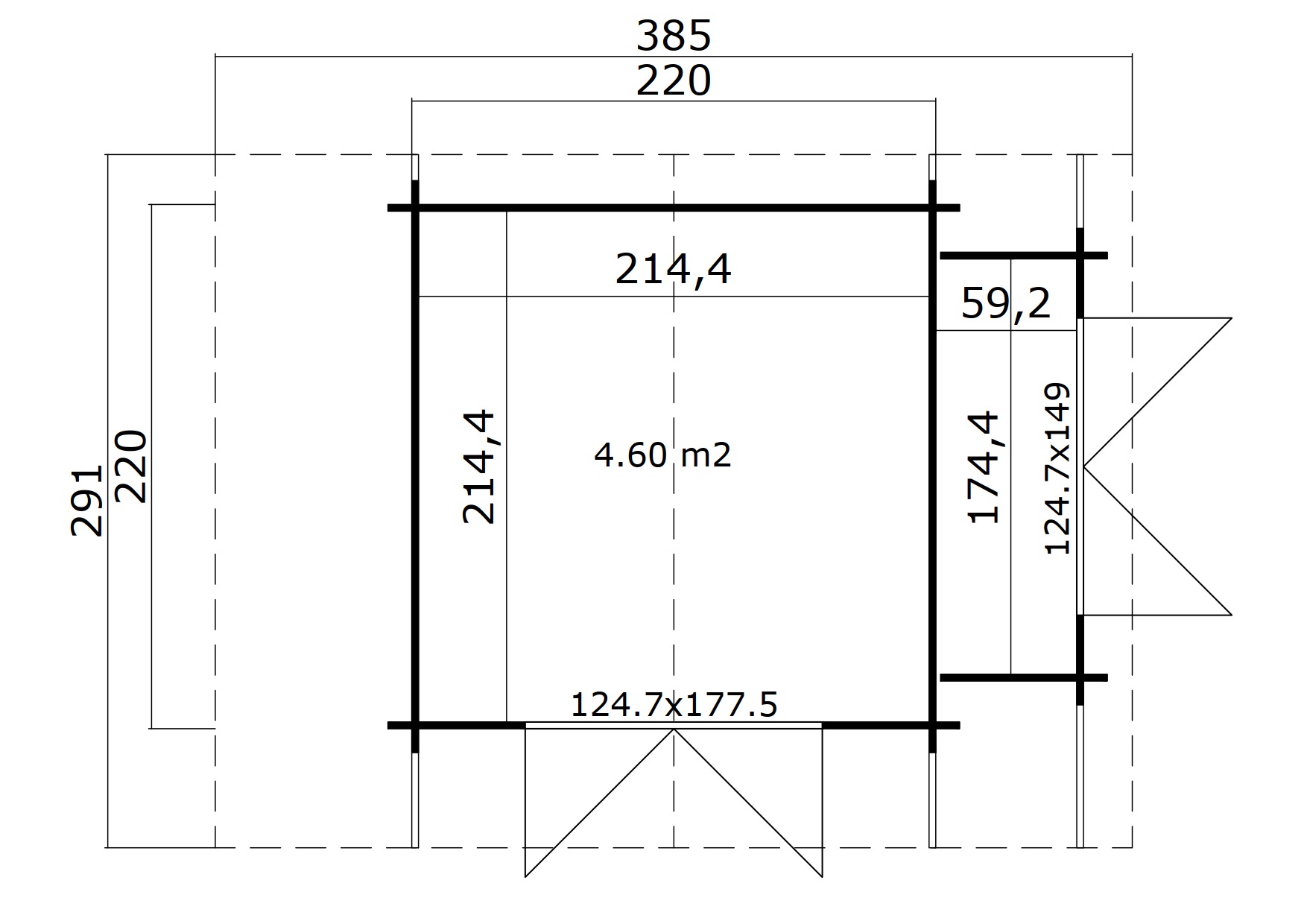 Nordic Holz Gartenhaus »Vilano 2«, mit 3 getrennten Bereiche