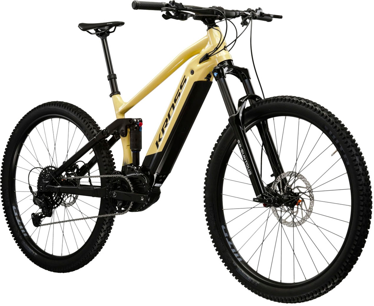 Kross E-Bike »KROSS E-MTB Grist Boost 1.0 29" beige«, 10 Gang, Shimano, CUES U6000, Mittelmotor 250 W, Pedelec, Elektrofahrrad für Damen und Herren