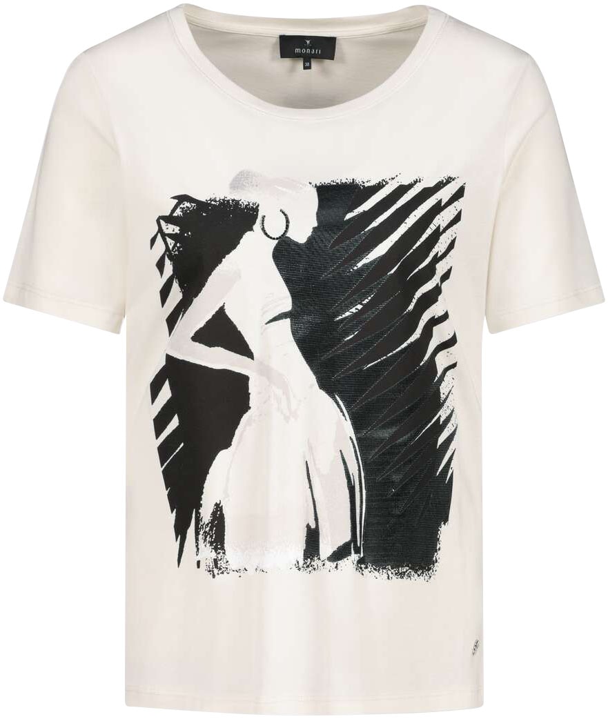 Monari T-Shirt »Shirt Lackdruck«, Mit Rundhalsausschnitt