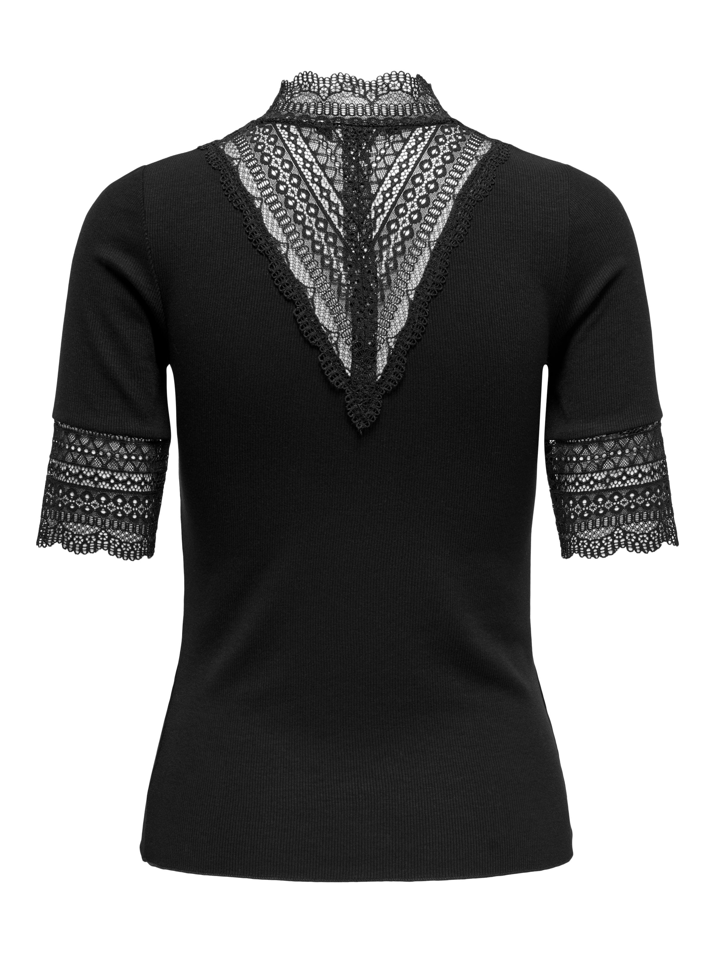 ONLY Spitzenshirt »ONLTILDE HIGHNECK S/S TOP JRS NOOS«