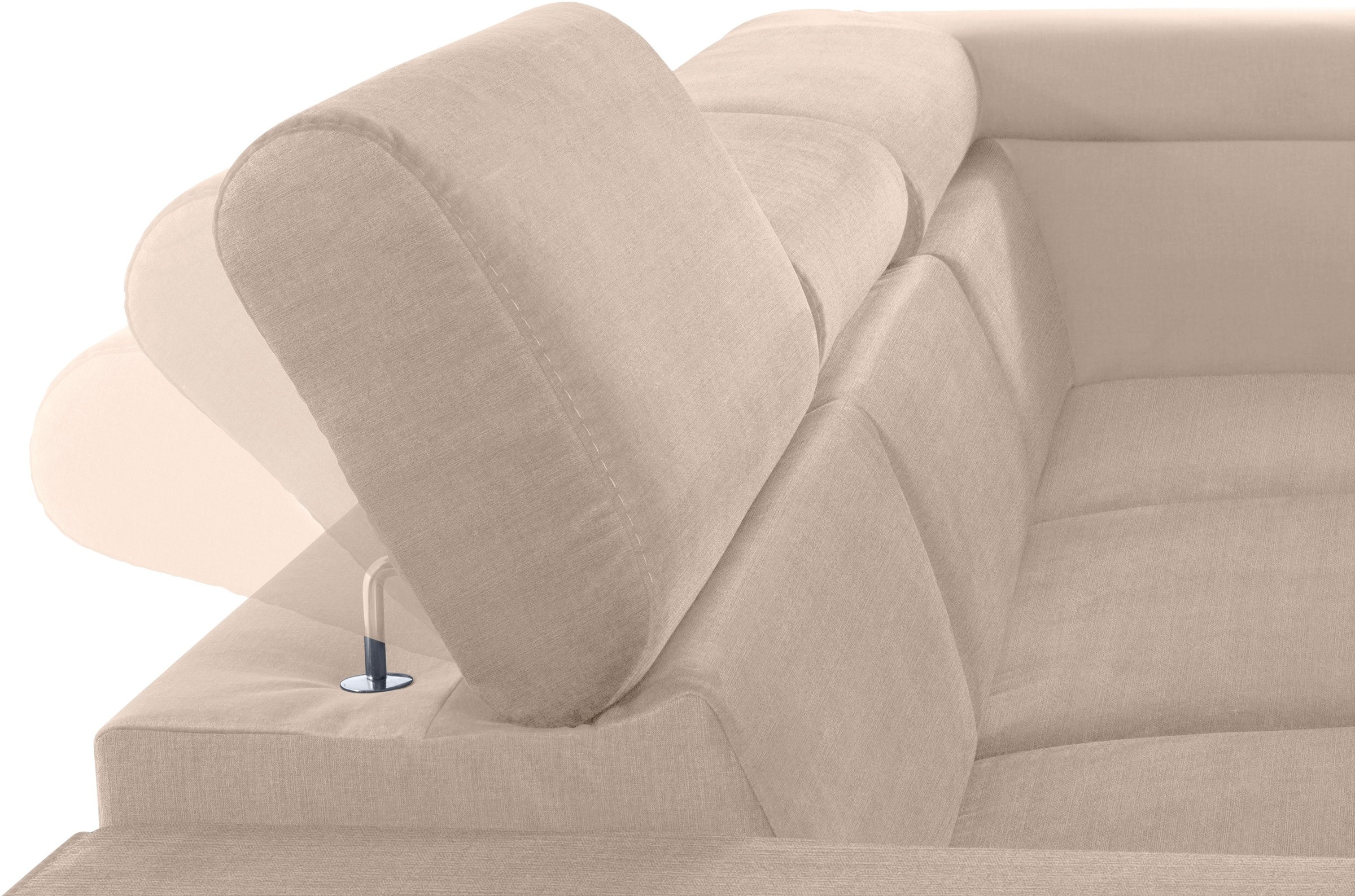 COTTA Polstergarnitur »Morven L-Form«, (Set), Set bestehend aus: Ecksofa mit Kopfteilverstellung & Hocker